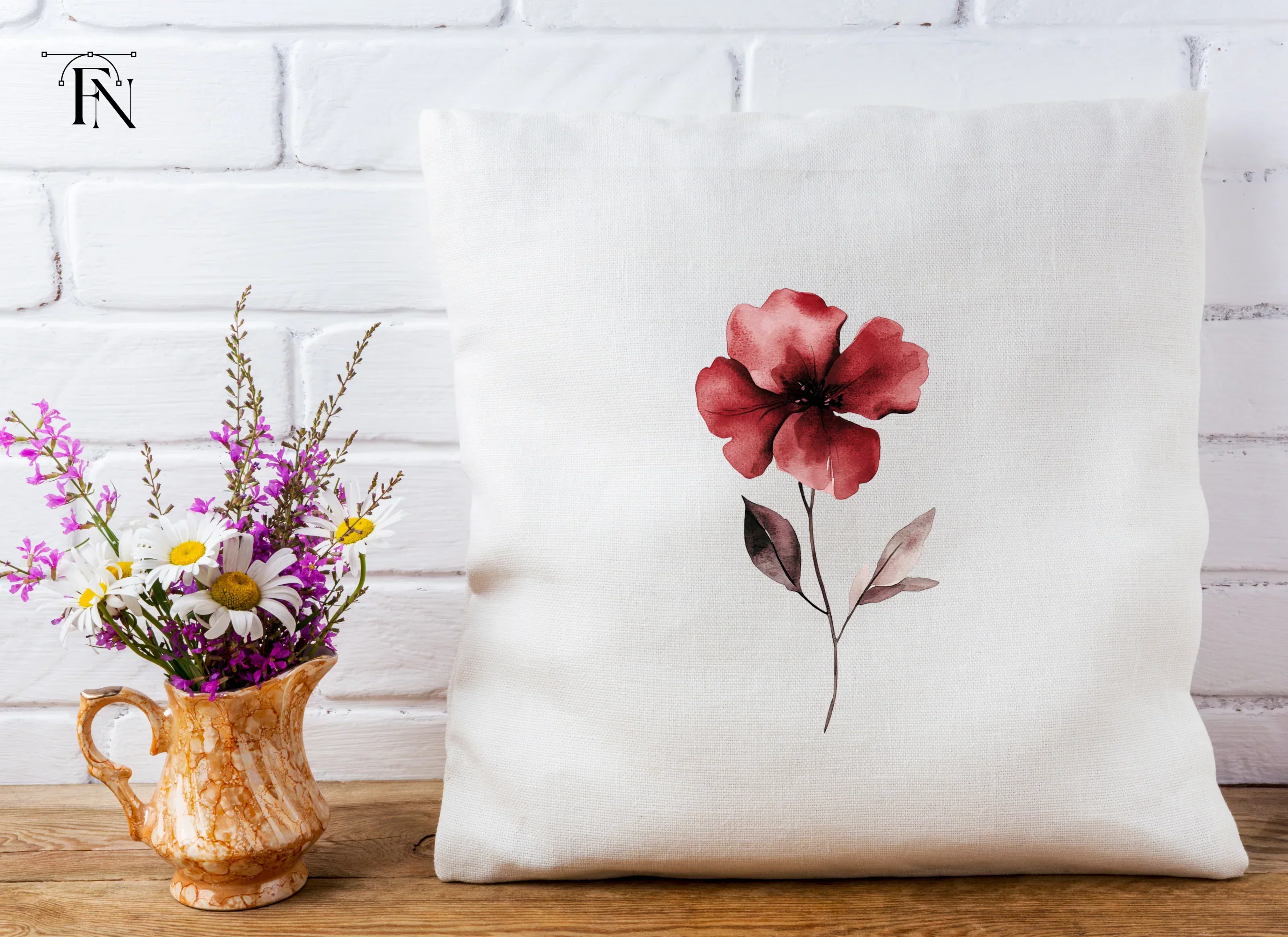 Deep Red Botanical Clipart Bundle - Image 5