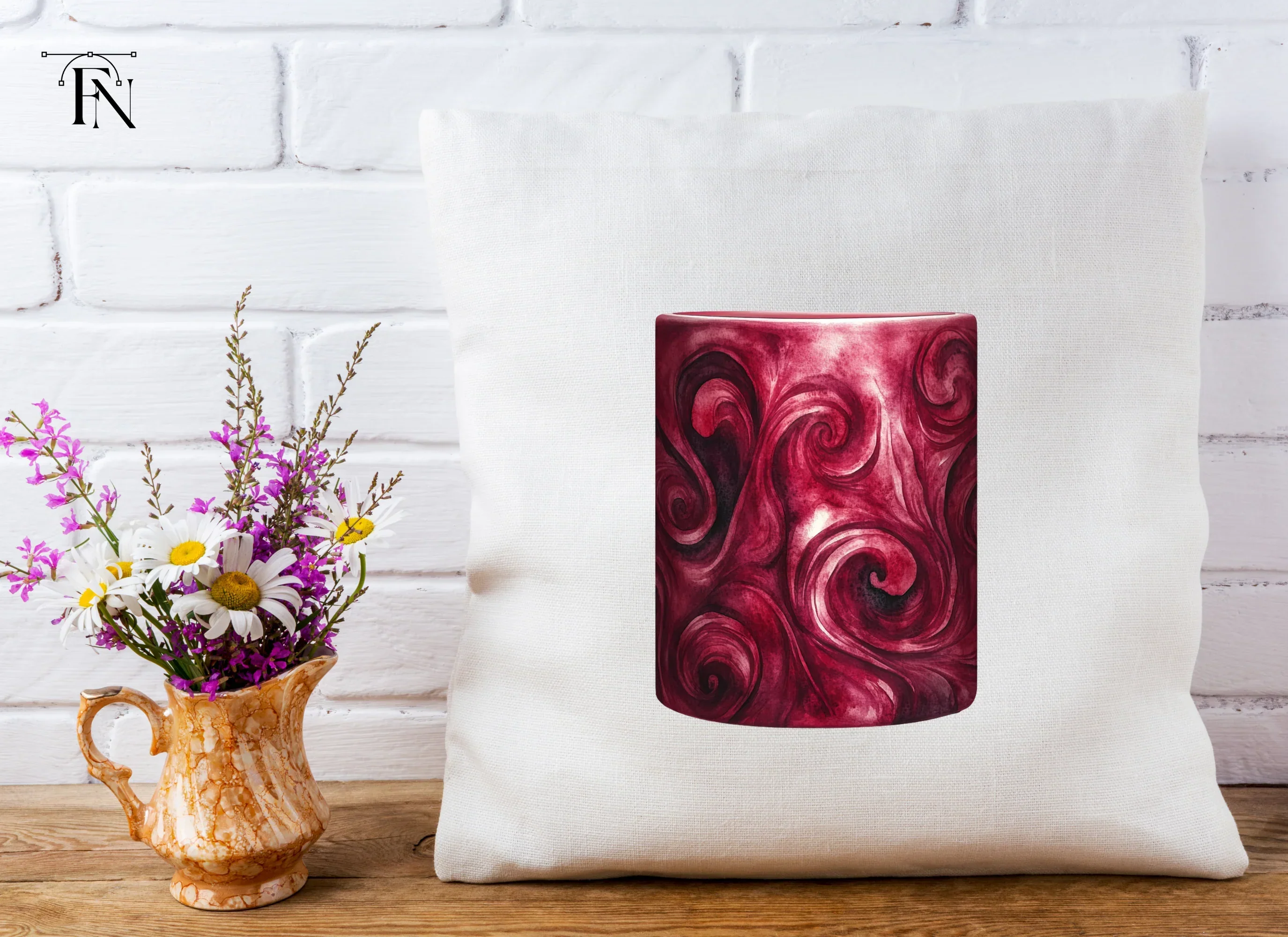 Deep Red Swirls Clipart Bundle - Image 5
