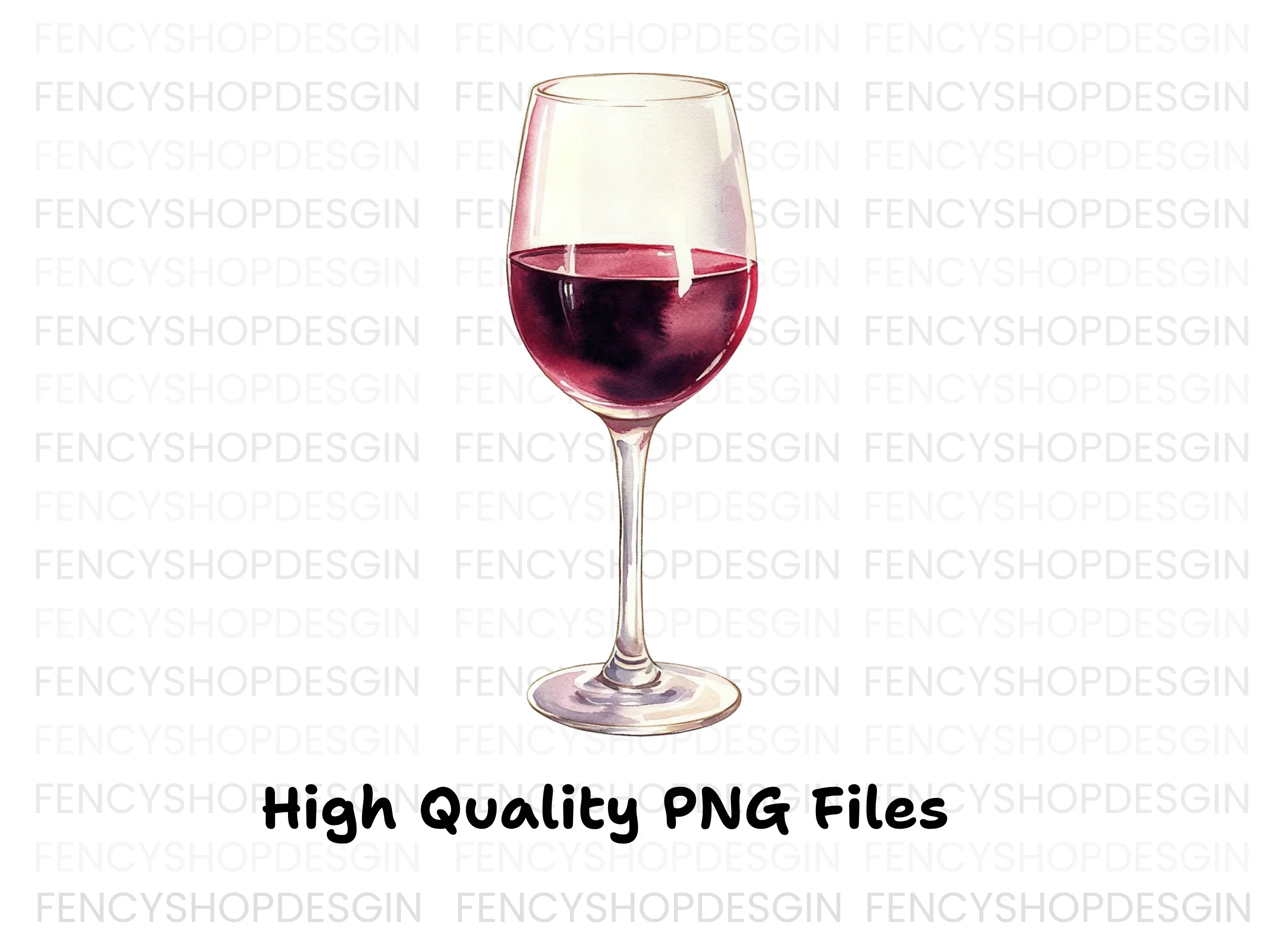 Deep Red Wine Glasses Clipart Bundle - Image 2
