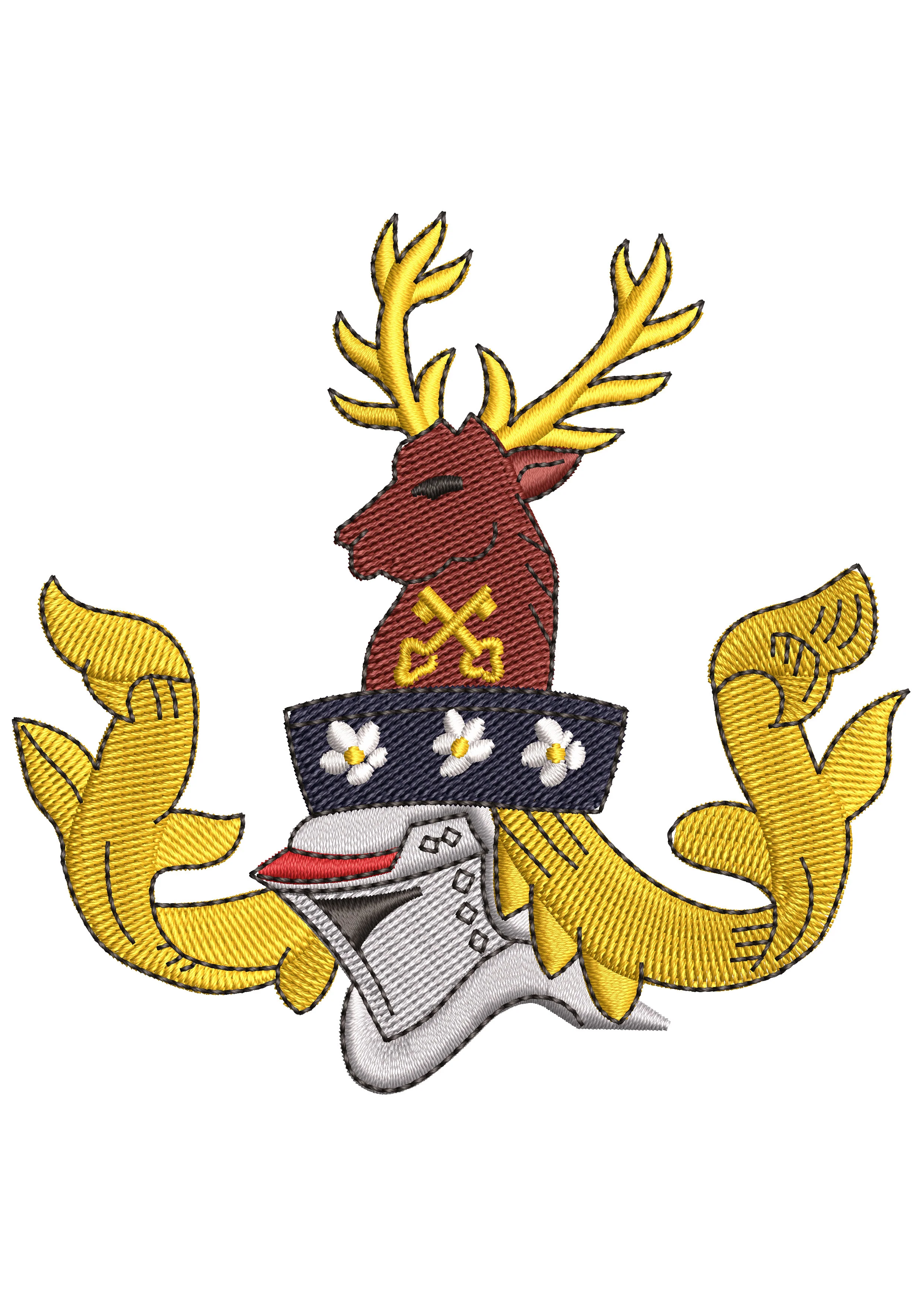 Deer King Embroidery Design