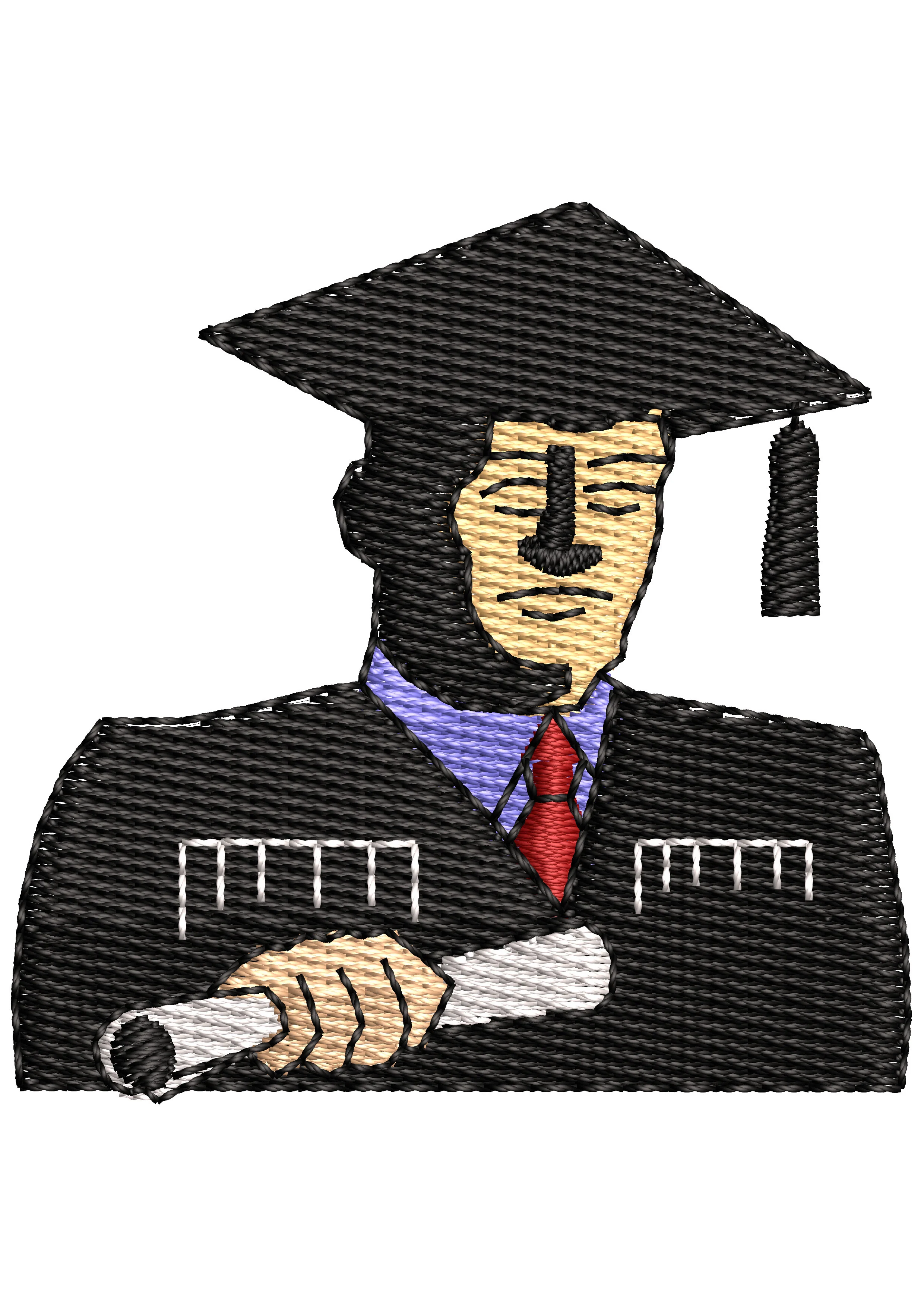 Degree Man Embroidery Design