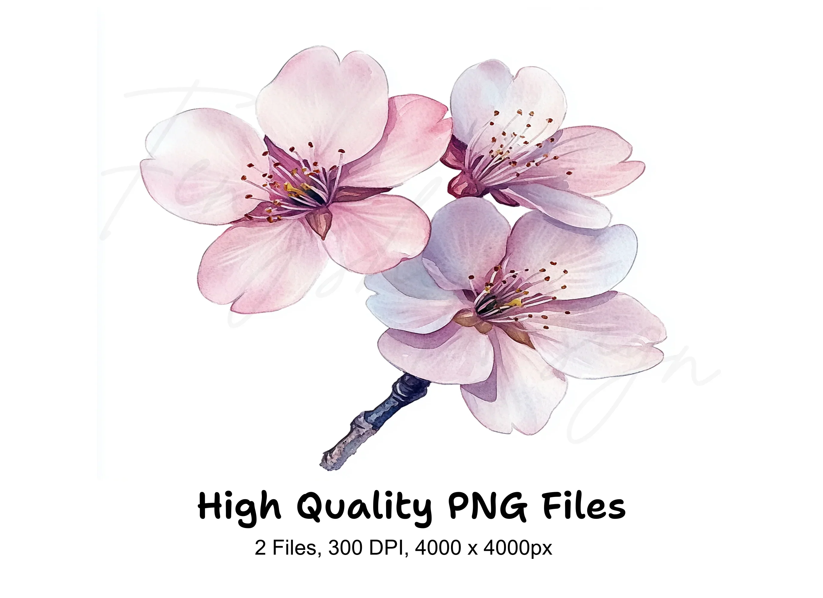 Delicate Cherry Blossom Clipart Bundle