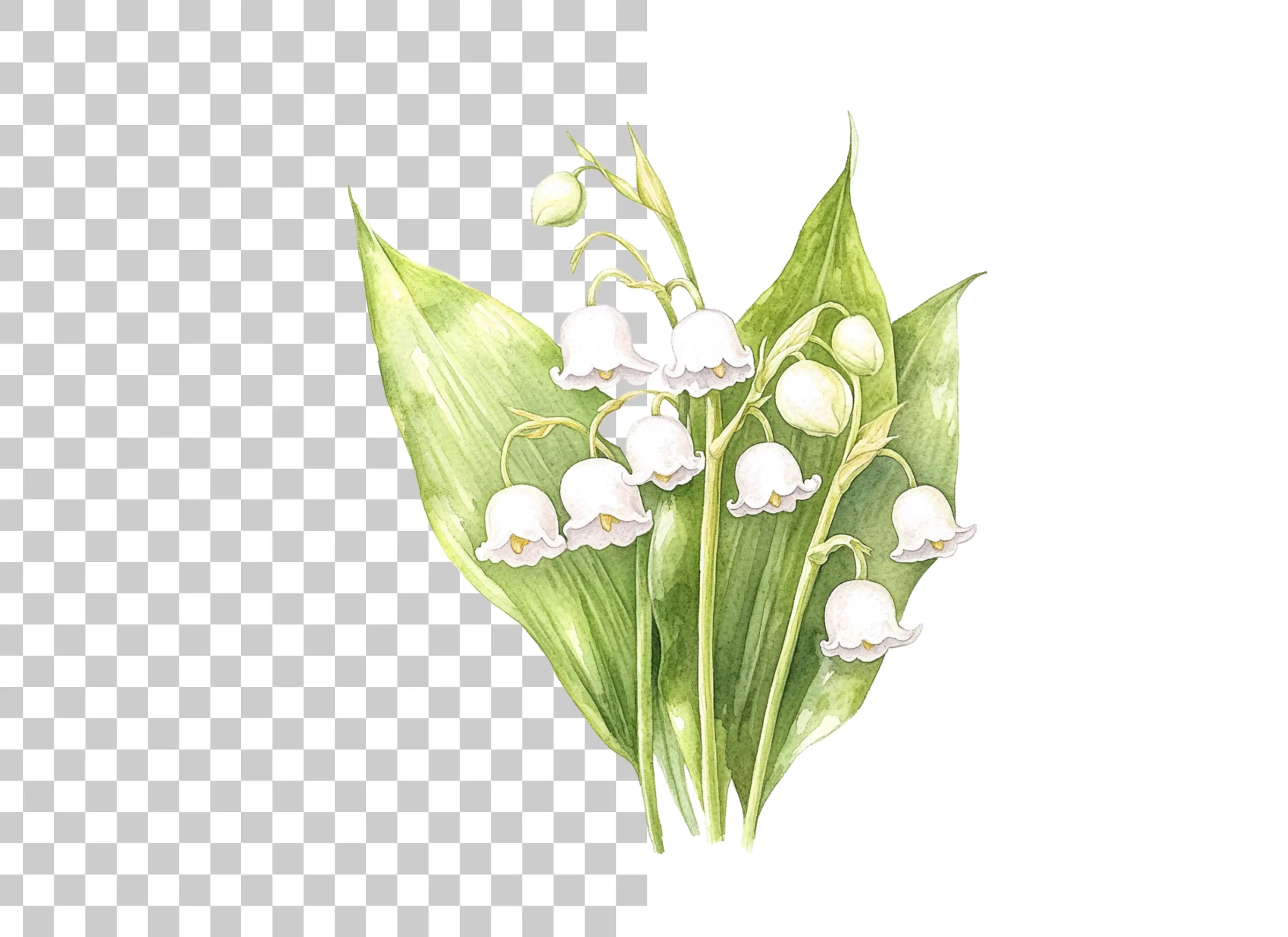 Delicate Lily of the Valley Clipart Bundle - Image 3