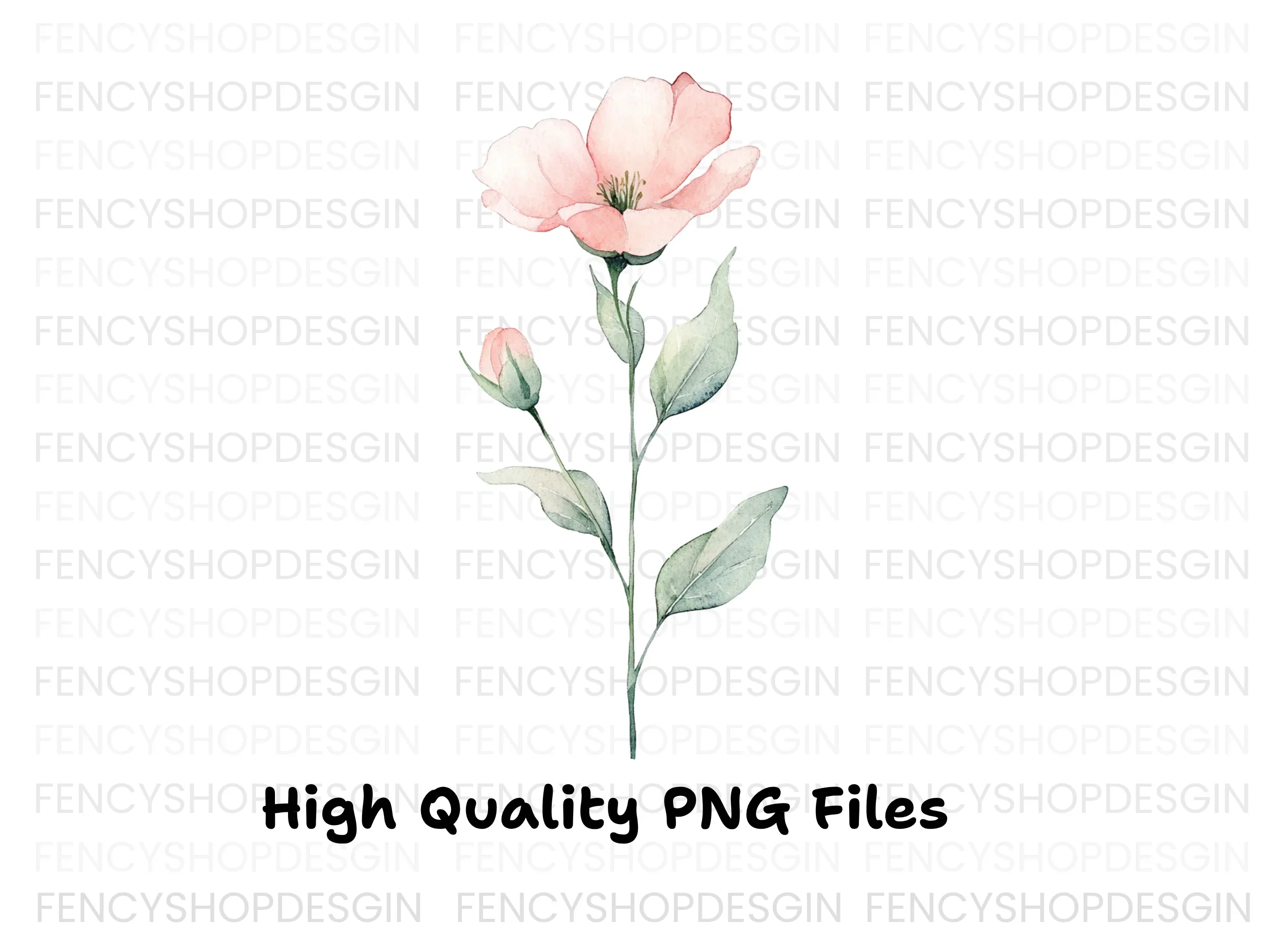Delicate Pink Flower Clipart Bundle - Image 2