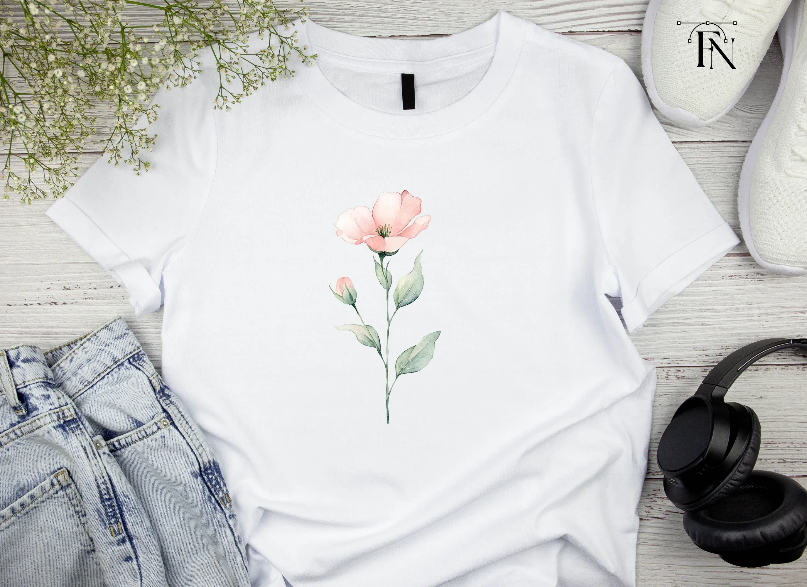 Delicate Pink Flower Clipart Bundle - Image 5