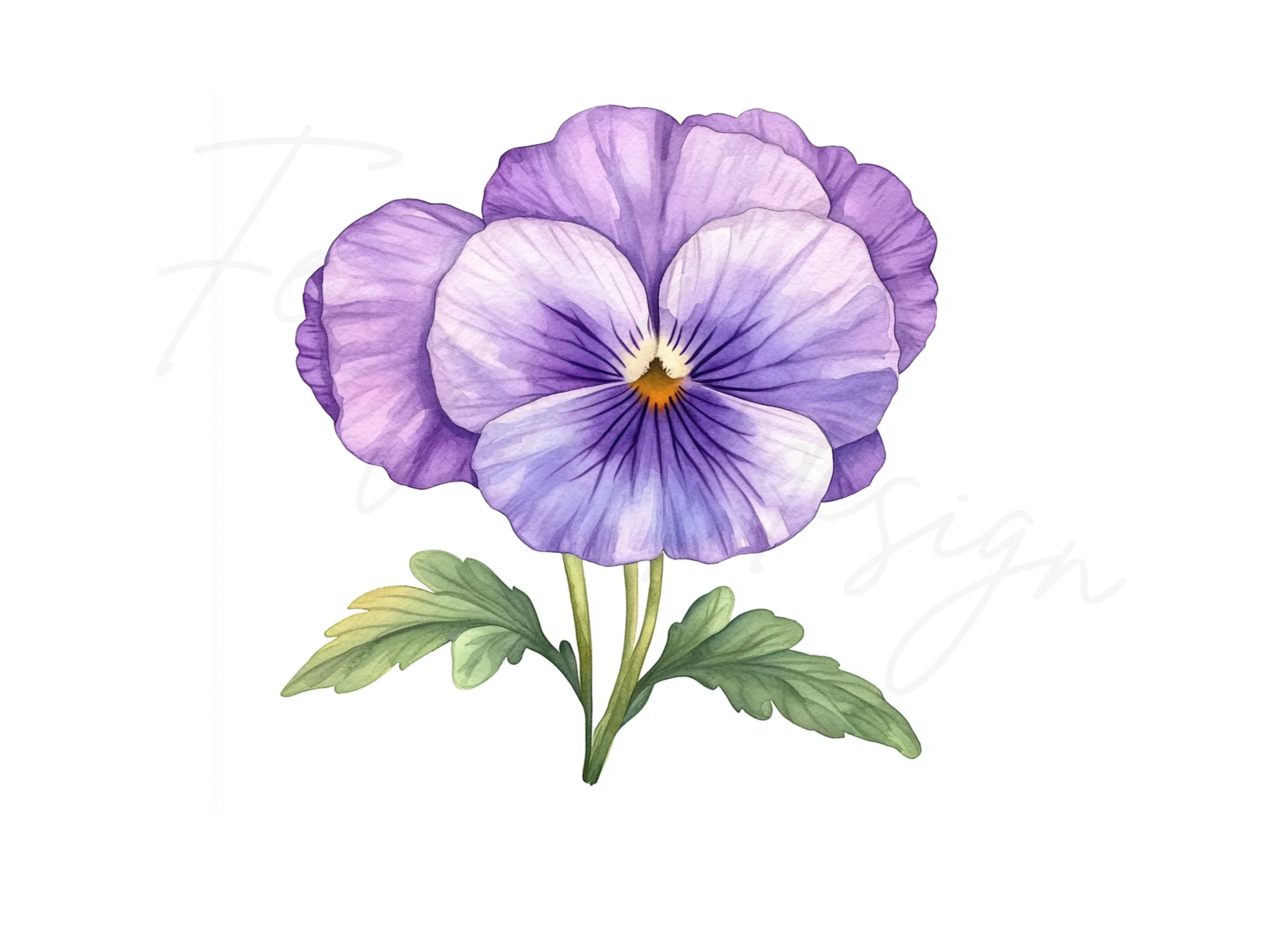 Delicate Purple Pansy Clipart Bundle - Image 3