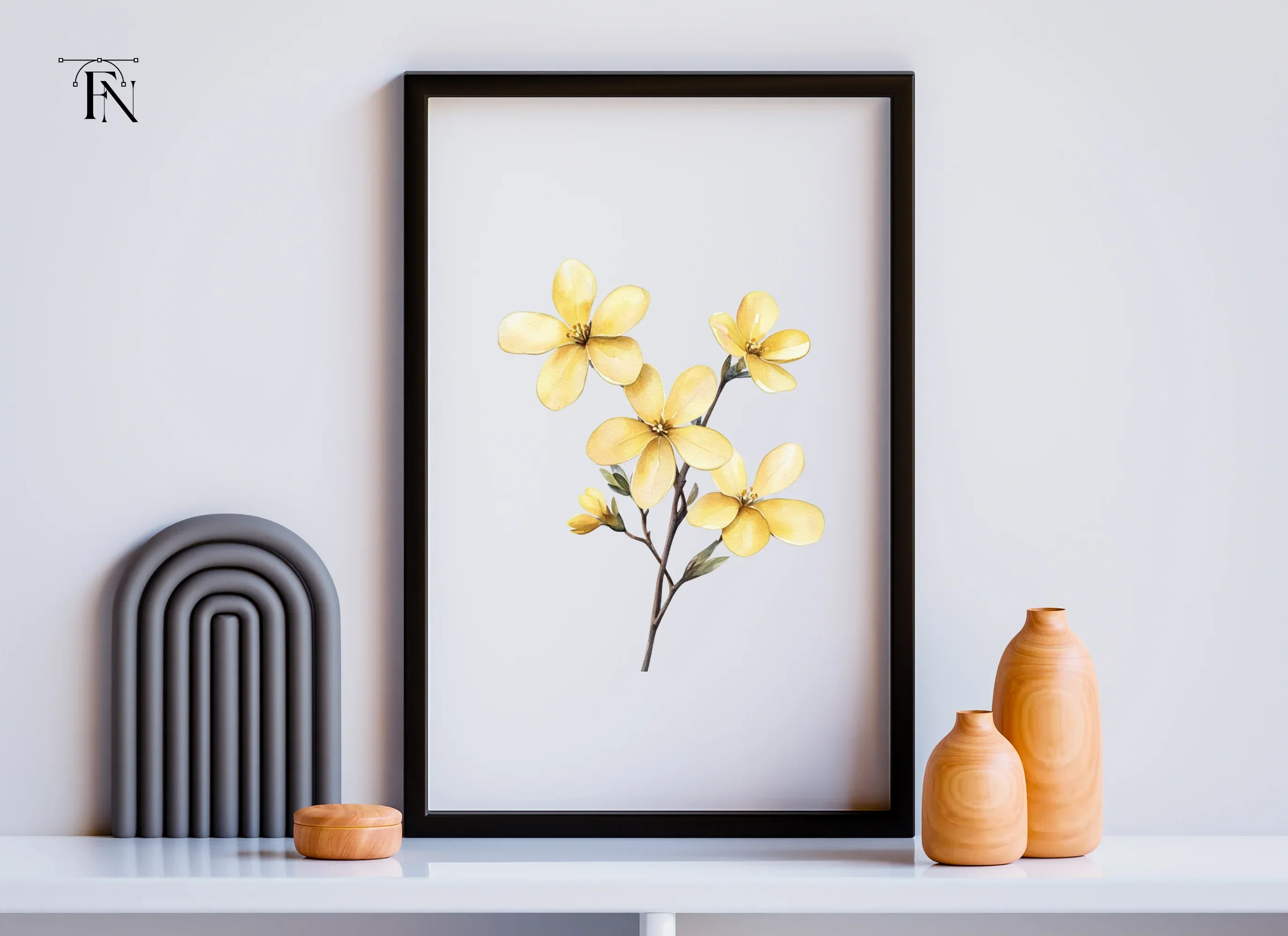 Delicate Yellow Floral Clipart Bundle - Image 4