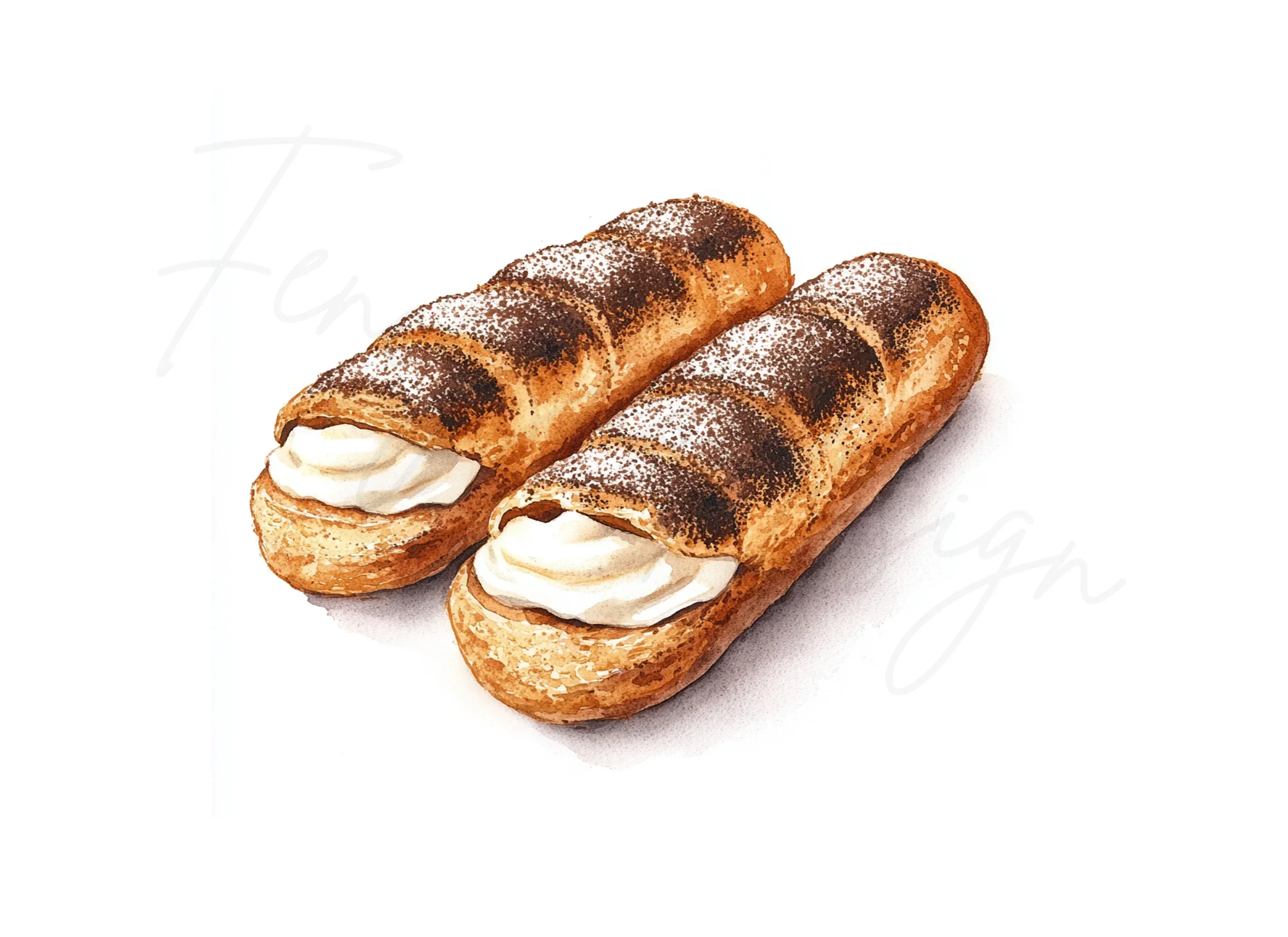 Delicious Cream-Filled Eclairs Clipart Bundle - Image 3