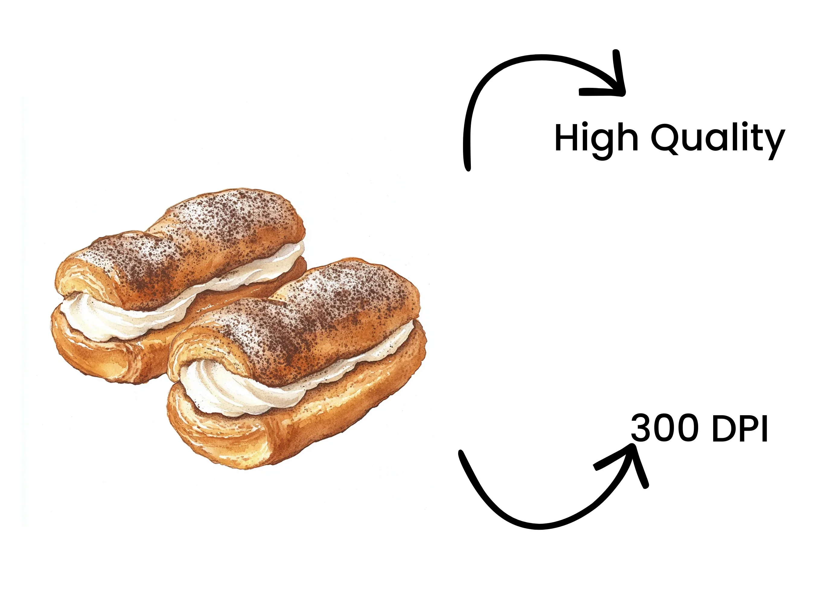 Delicious Cream-Filled Eclairs Clipart Bundle - Image 4
