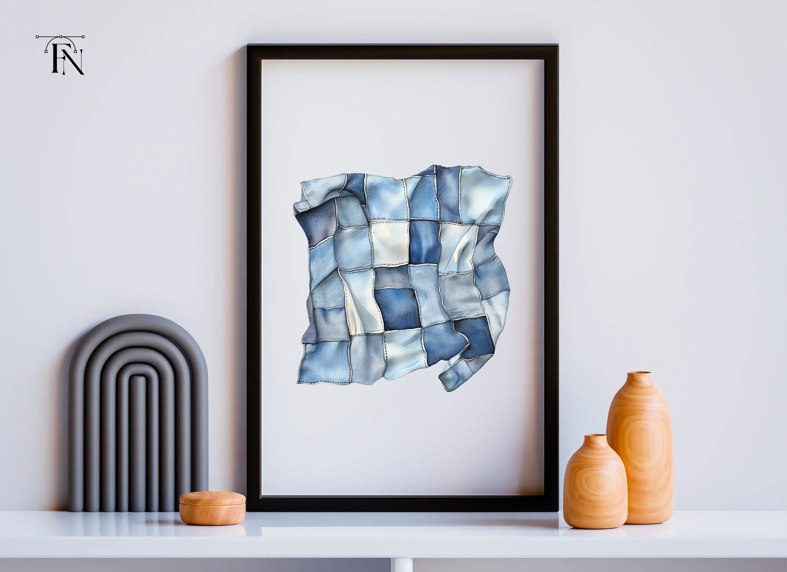 Denim Patchwork Quilt Clipart Bundle - Image 6