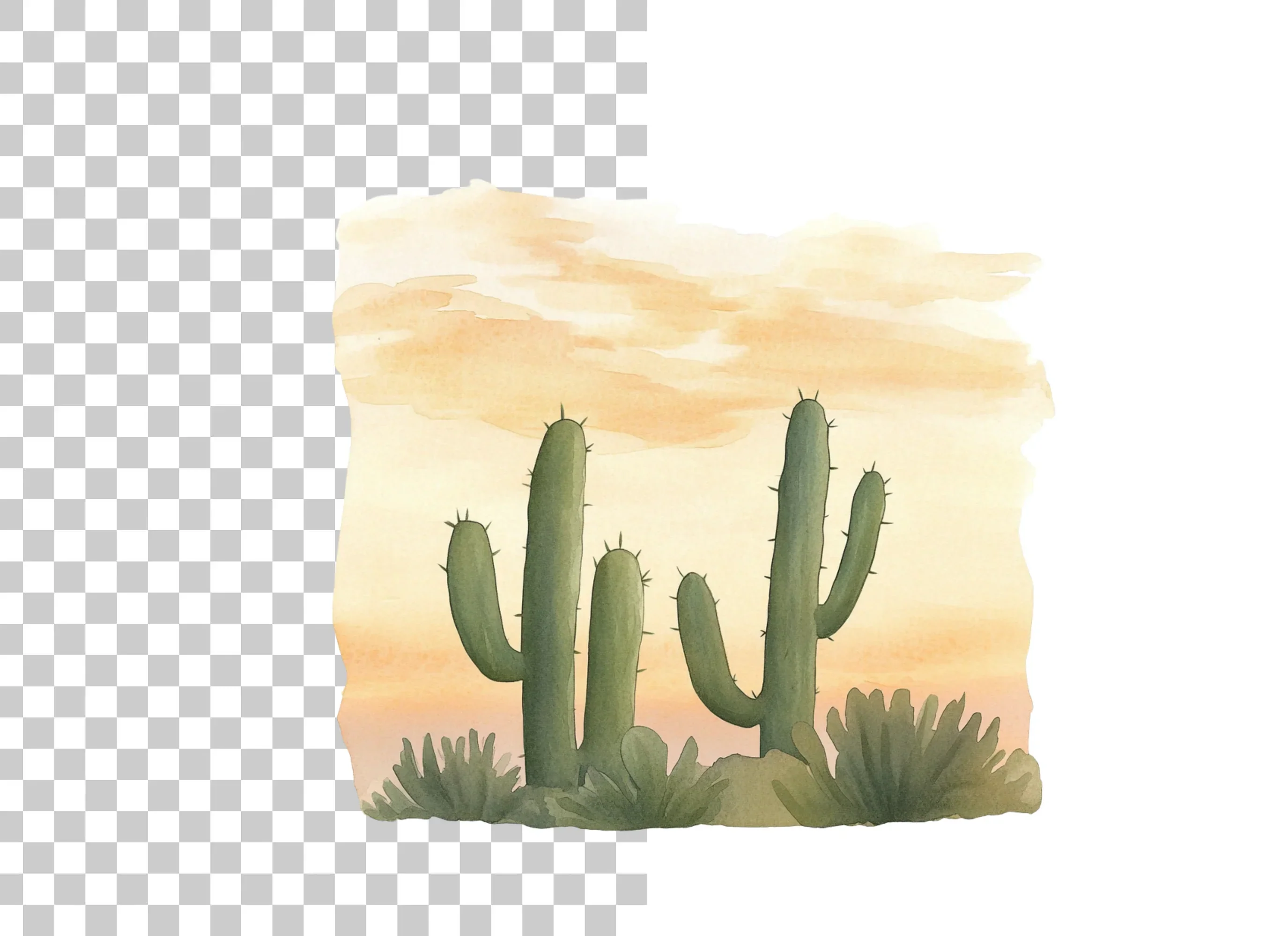 Desert Cactus Sunset Clipart Bundle - Image 4
