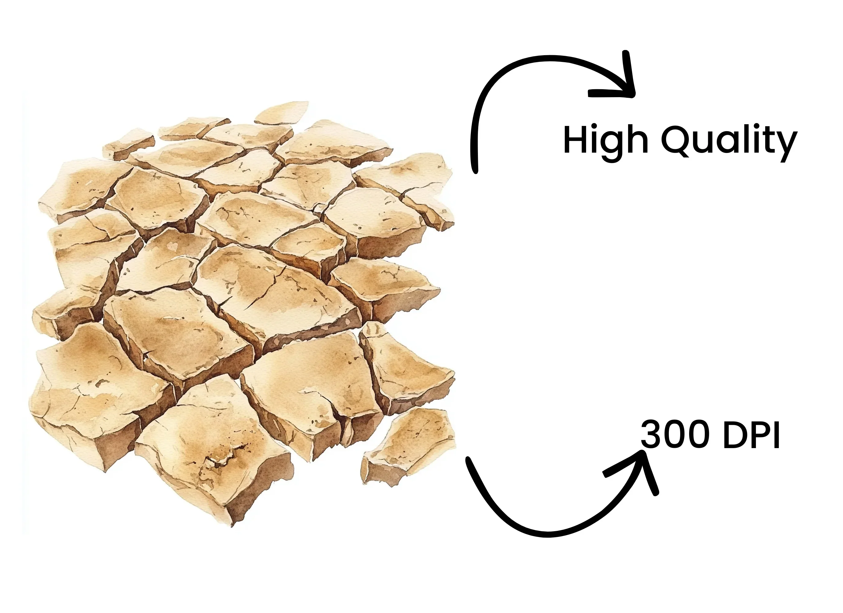 Desert Cracked Ground Clipart Bundle - Image 4