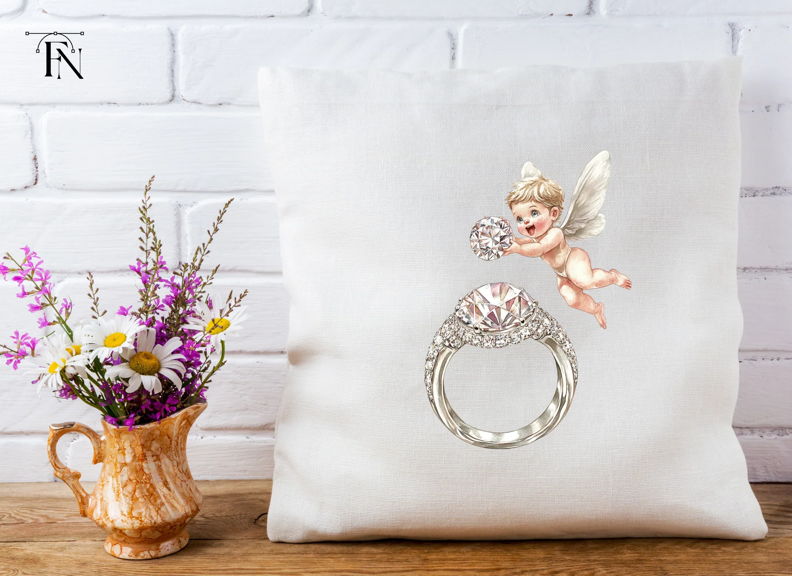 Diamond Ring and Cupid Clipart Bundle - Image 5