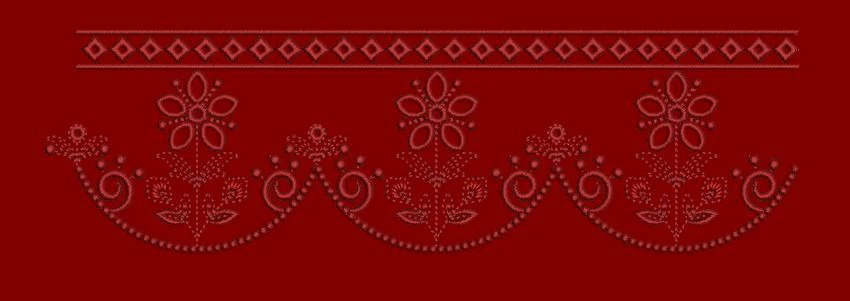Diamond Track and Festoon Blossom Embroidery Design