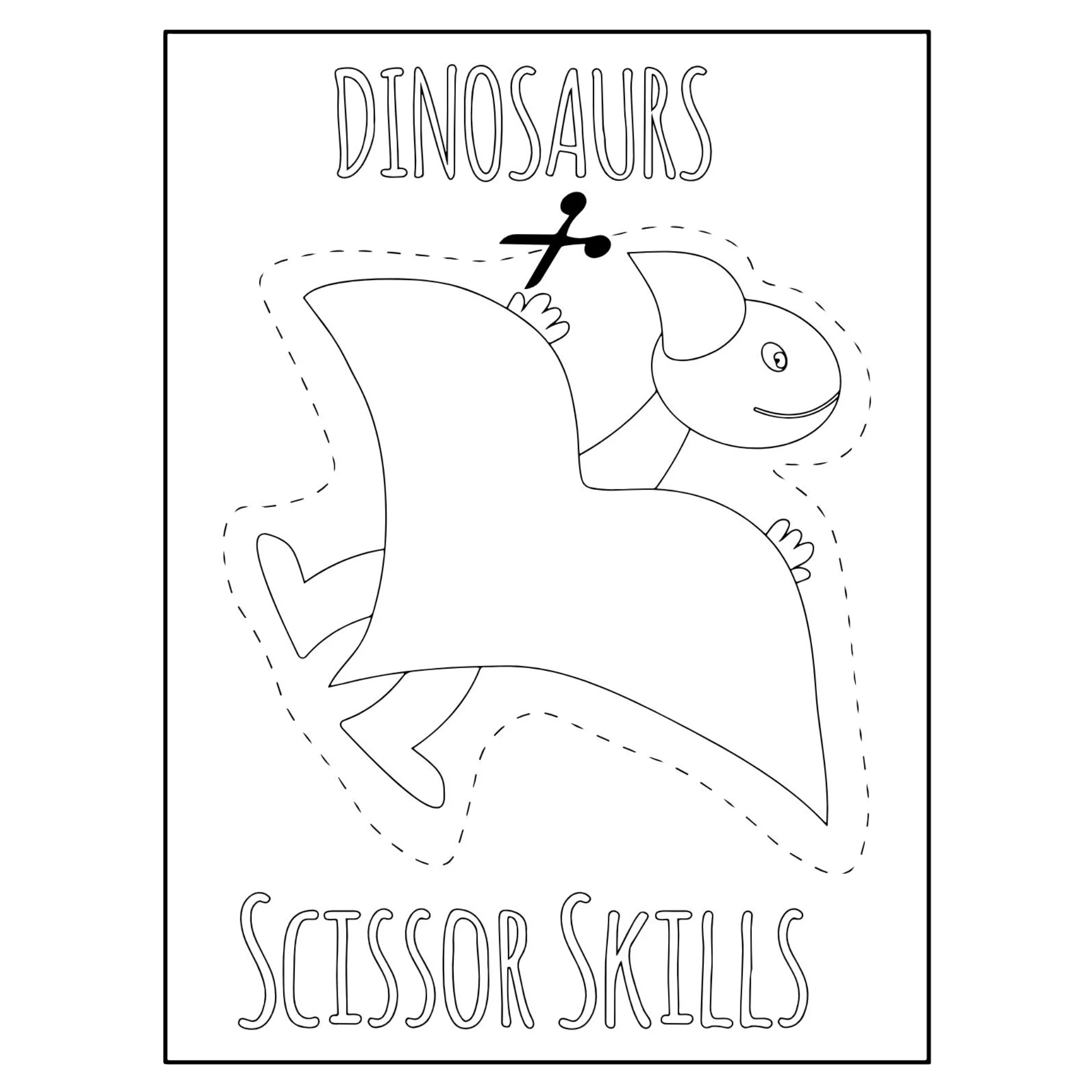 Dinosaur Coloring and Scissor Skills Activities - Image 4