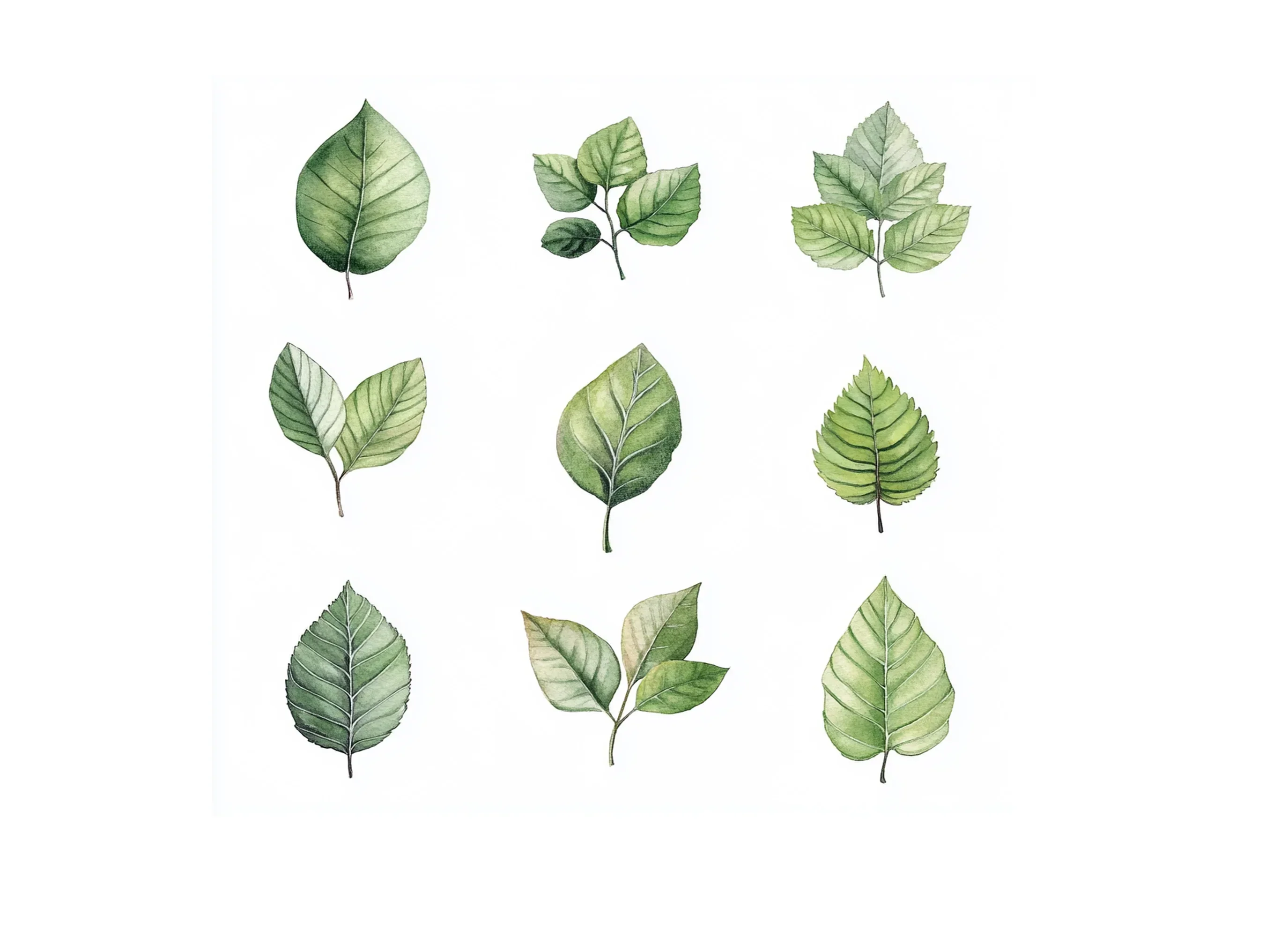 Diverse Green Leaves Clipart Bundle - Image 2