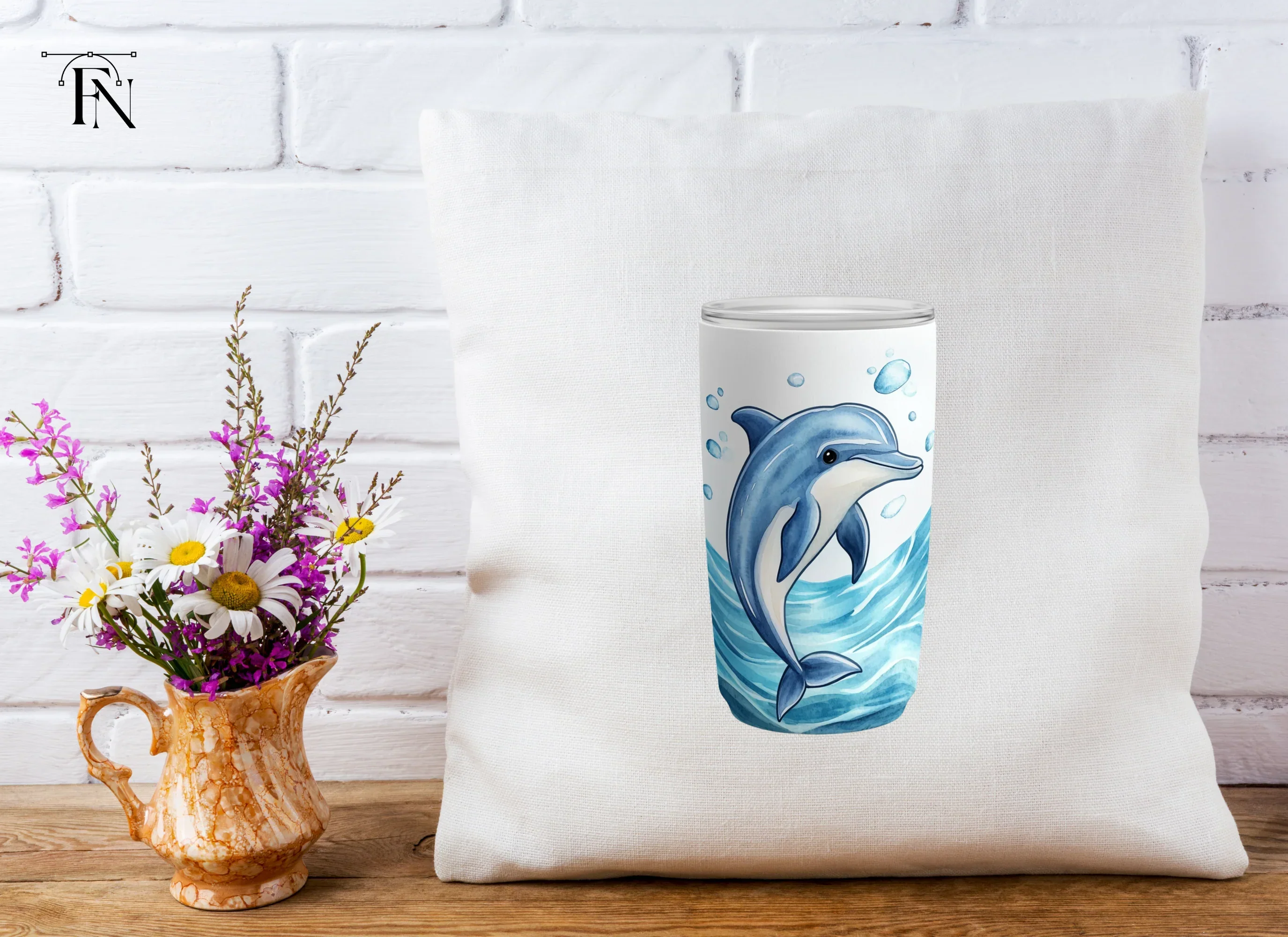 Dolphin Tumbler Clipart Bundle - Image 4