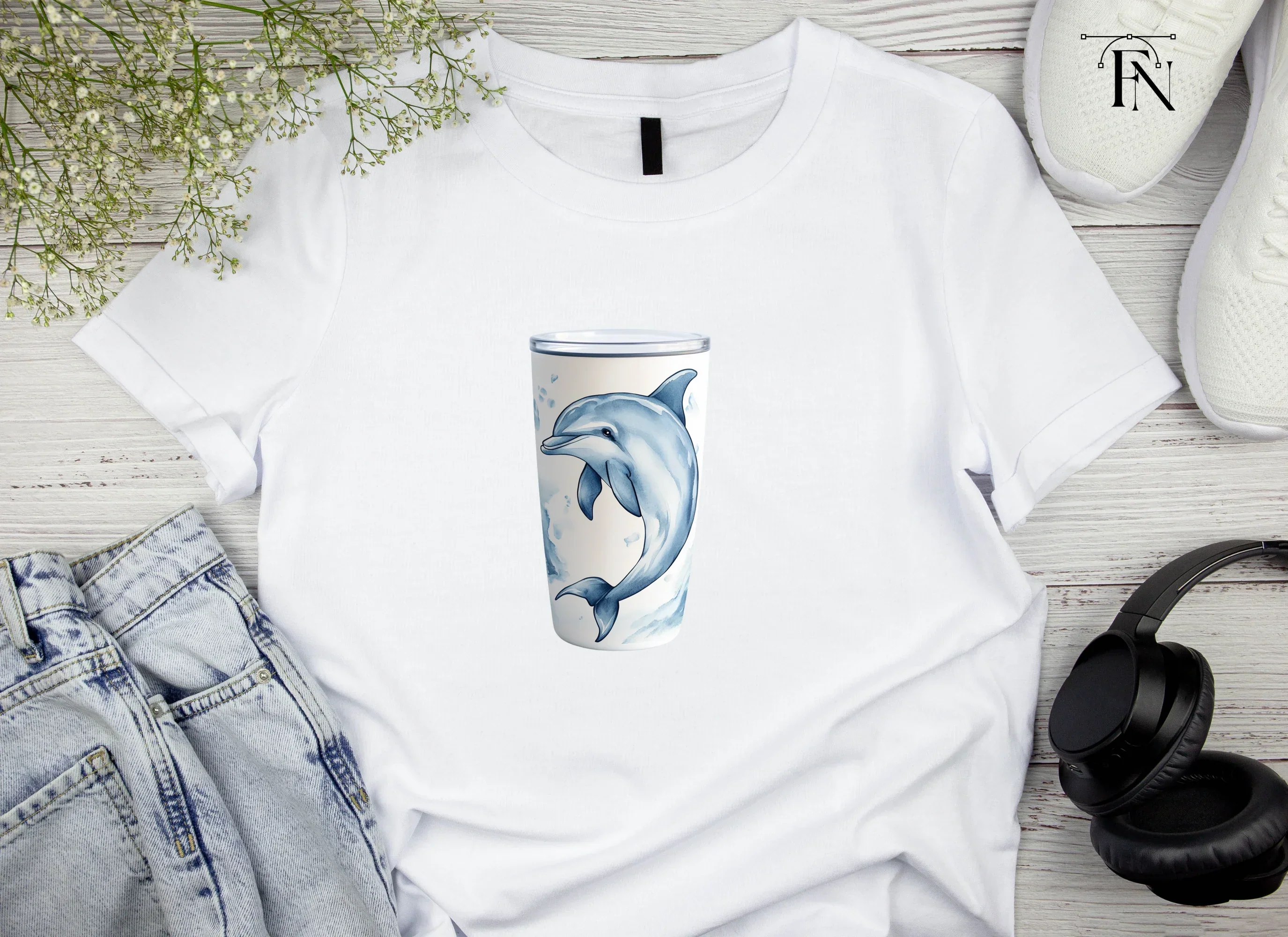 Dolphin Tumbler Clipart Bundle - Image 5