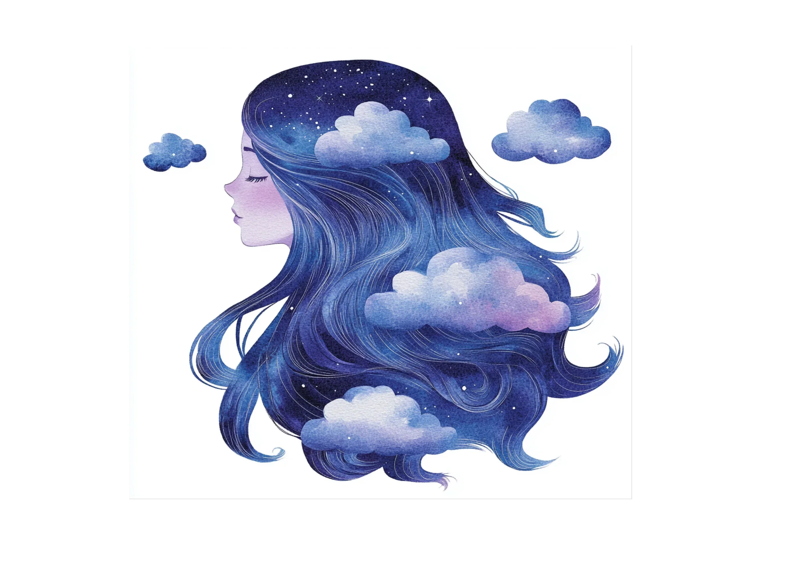 Dreamy Galaxy Hair Cloud Clipart Bundle - Image 3