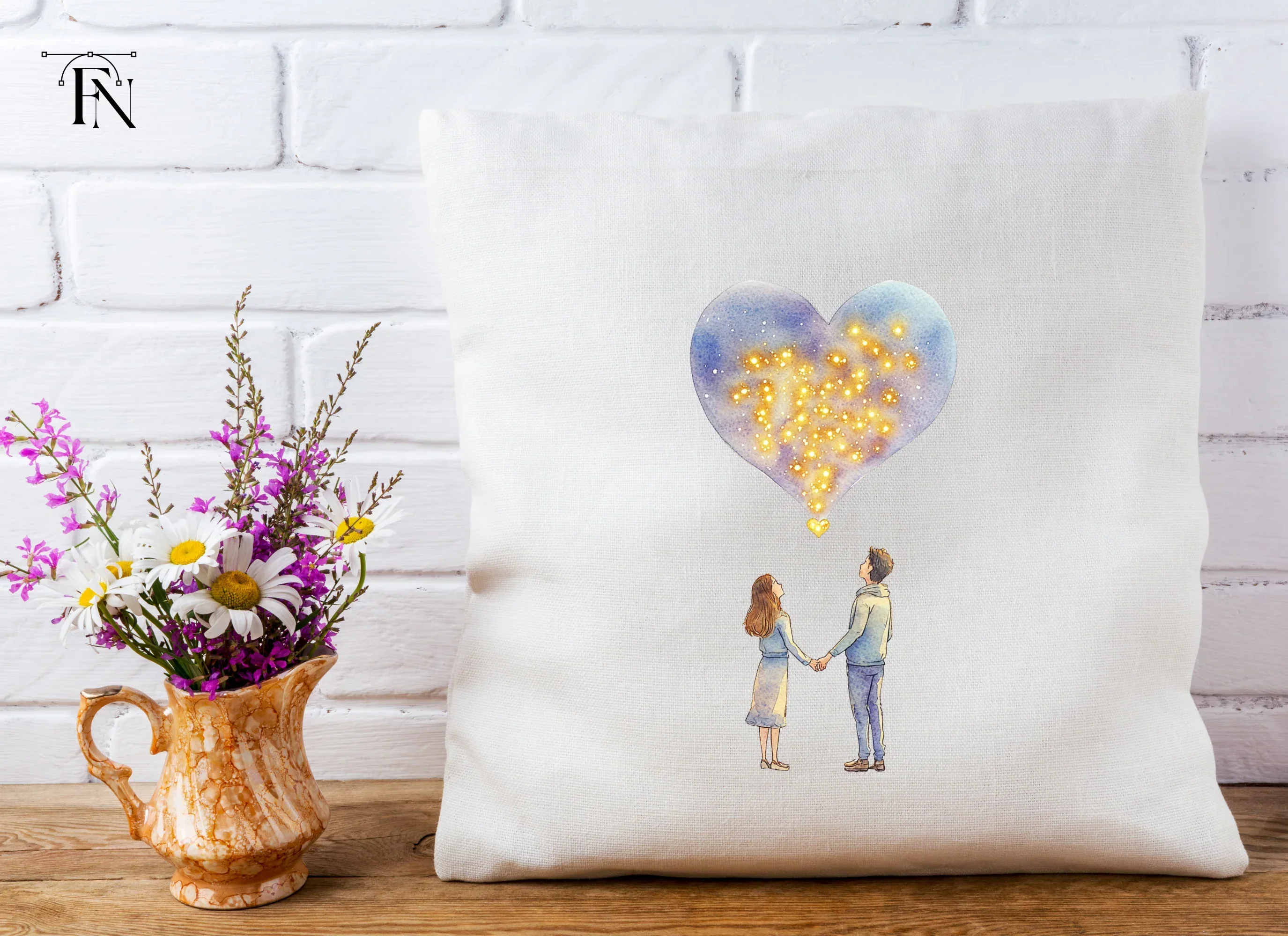 Dreamy Love Heart Couple Clipart Bundle - Image 5