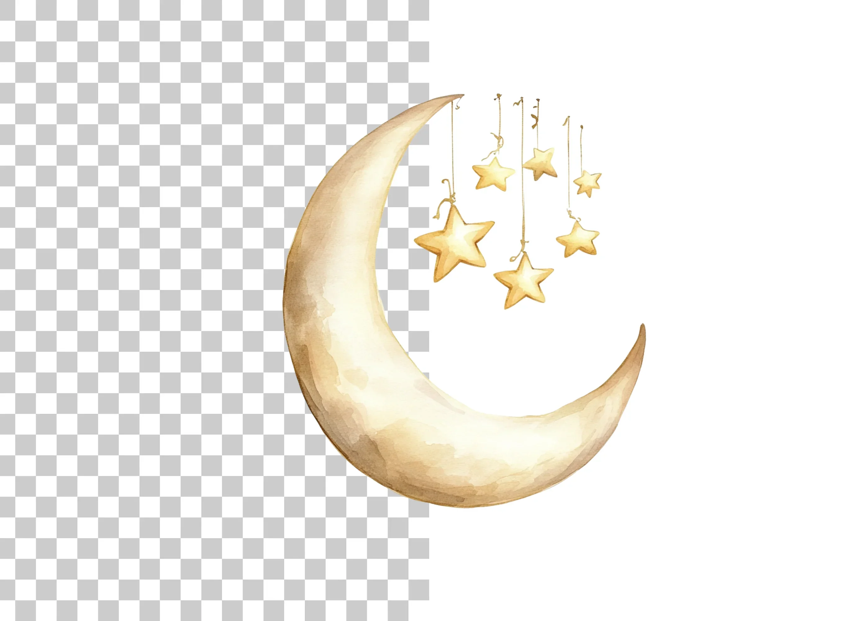 Dreamy Moon and Stars Clipart Bundle - Image 2