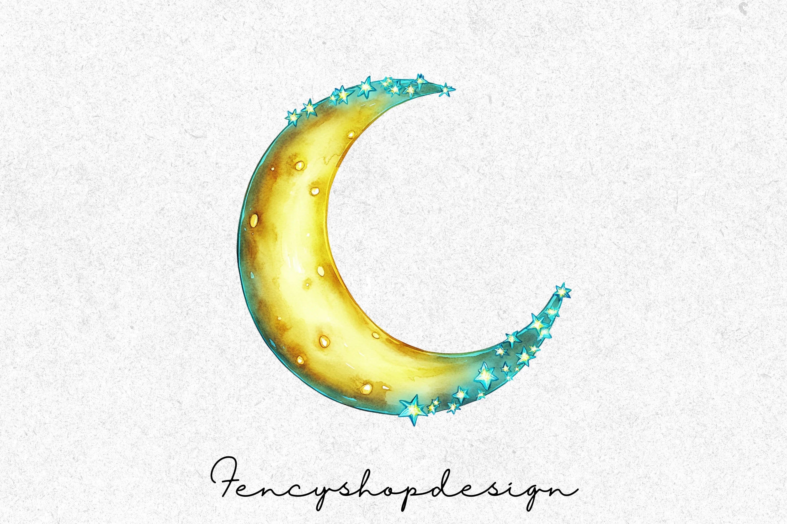 Dreamy Moon Star Patterns Frames Clipart Bundle - Image 3