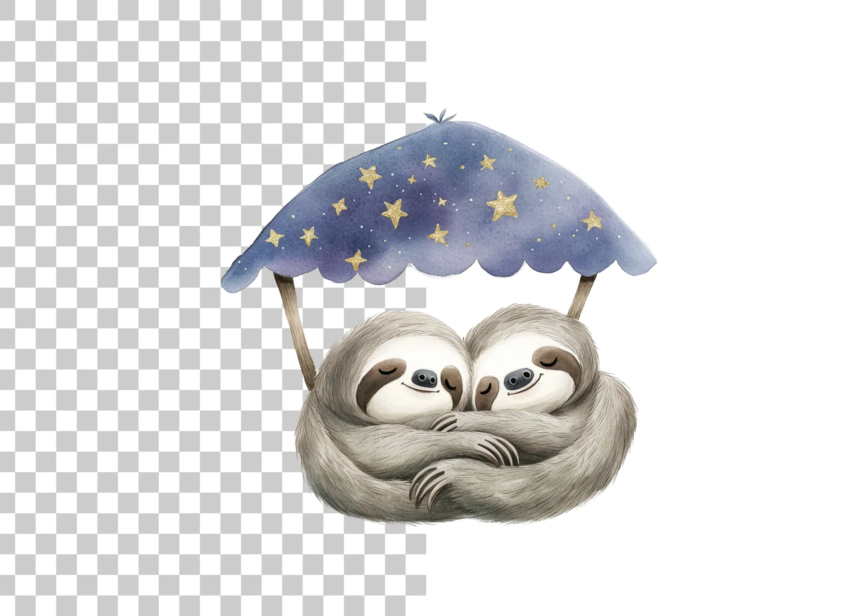 Dreamy Sloth Couple Clipart Bundle - Image 2