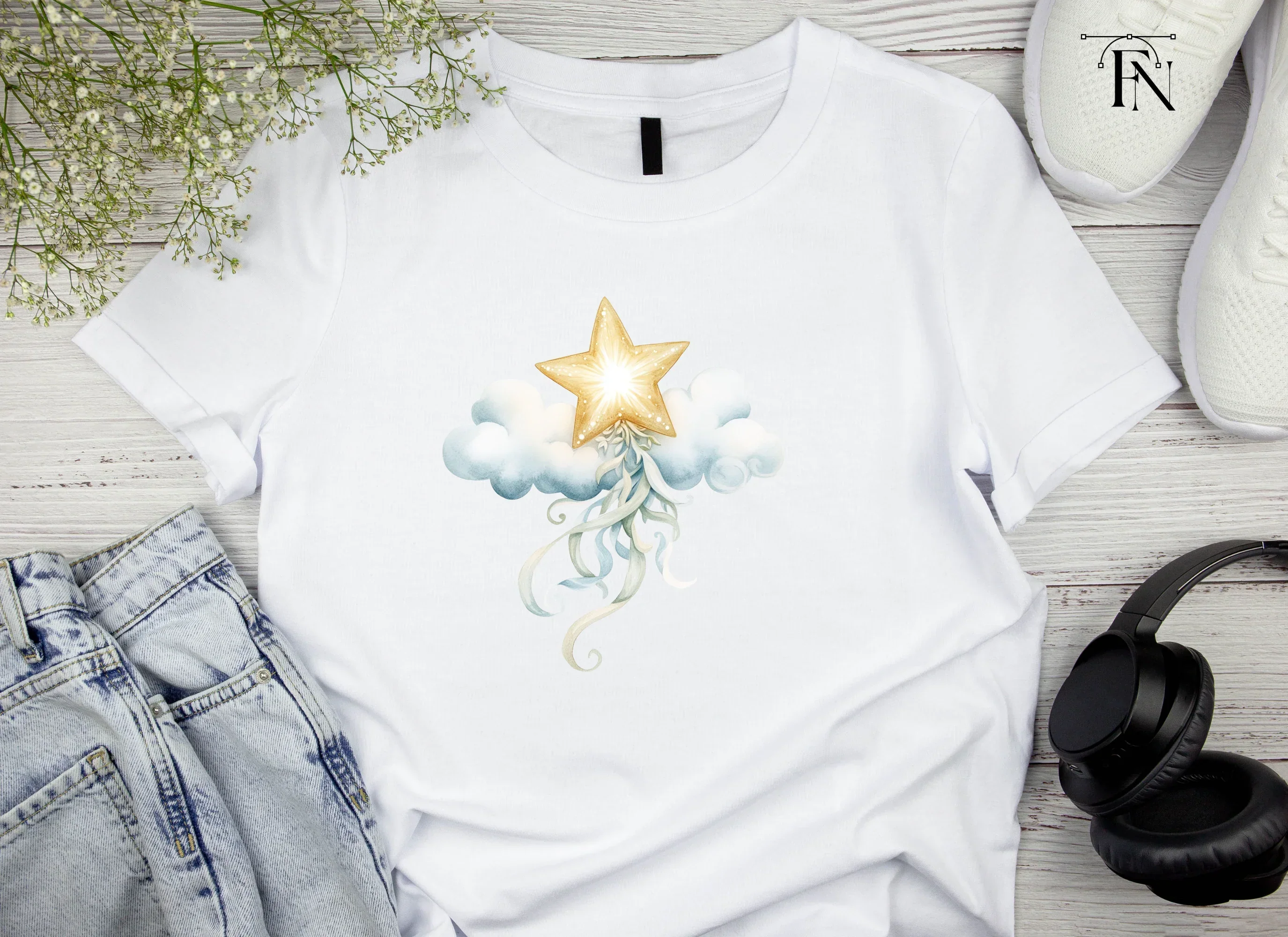 Dreamy Star and Cloud Clipart Bundle - Image 3