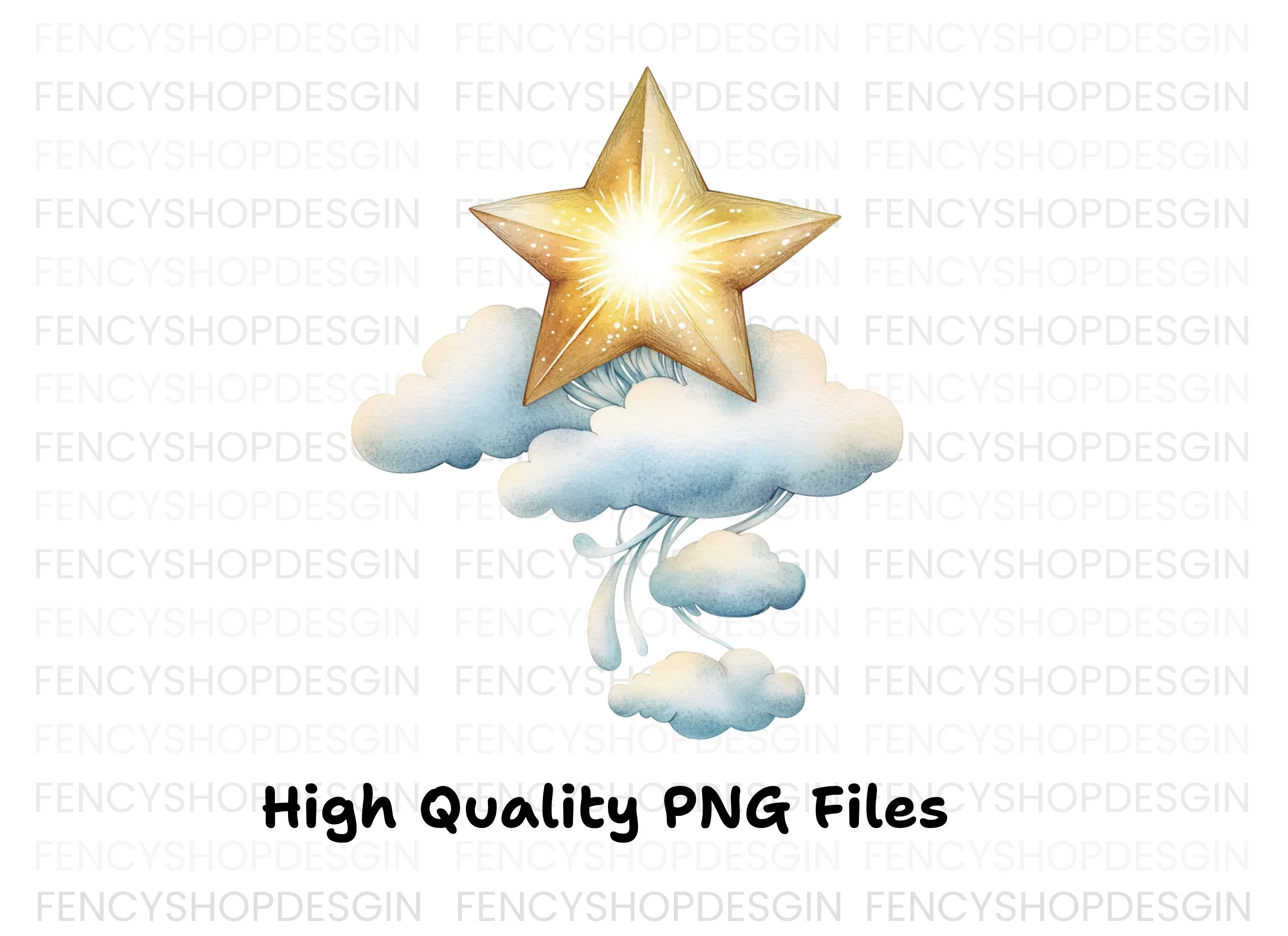 Dreamy Star and Cloud Clipart Bundle - Image 4