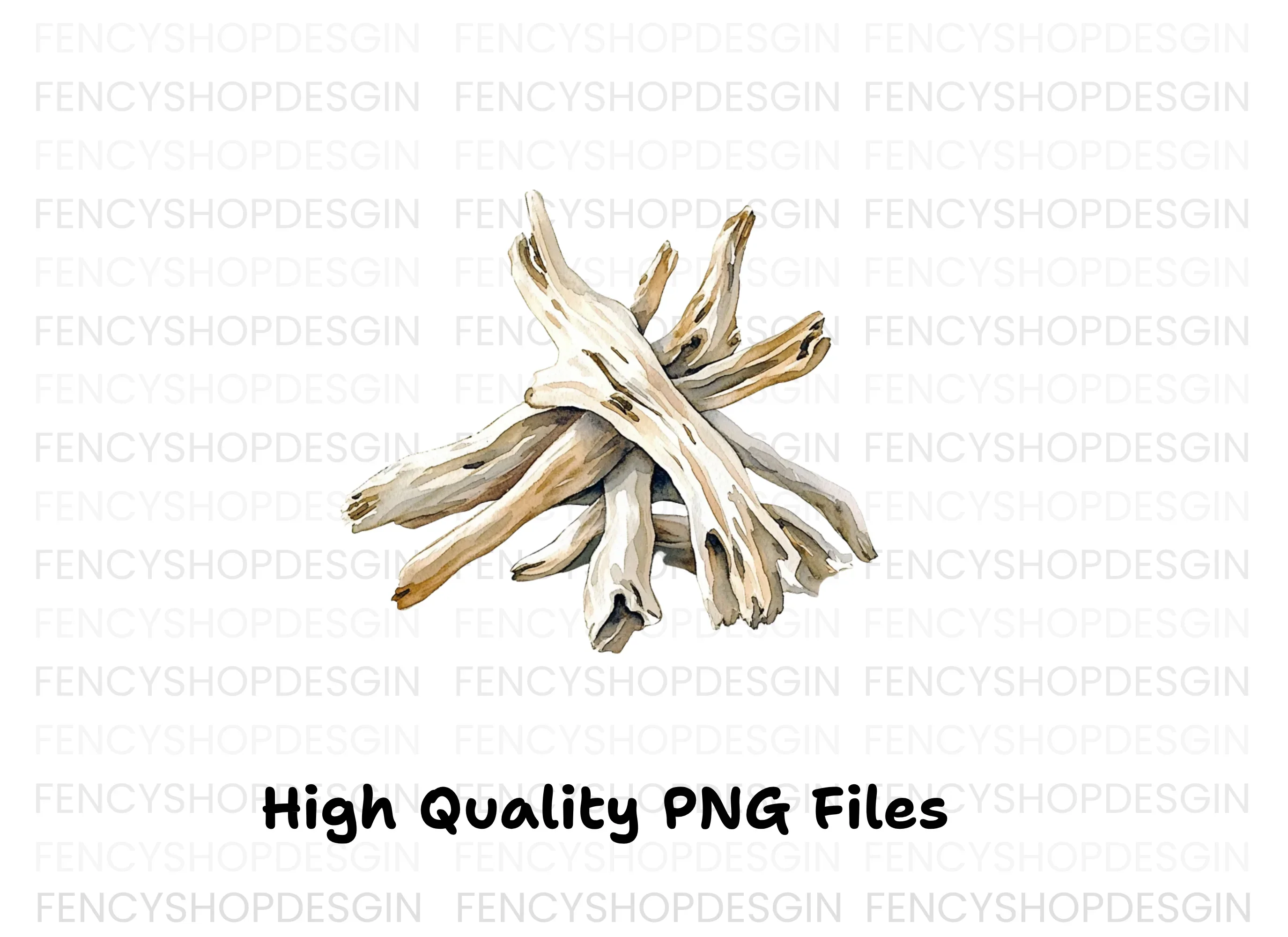 Driftwood Stack Clipart Bundle - Image 3