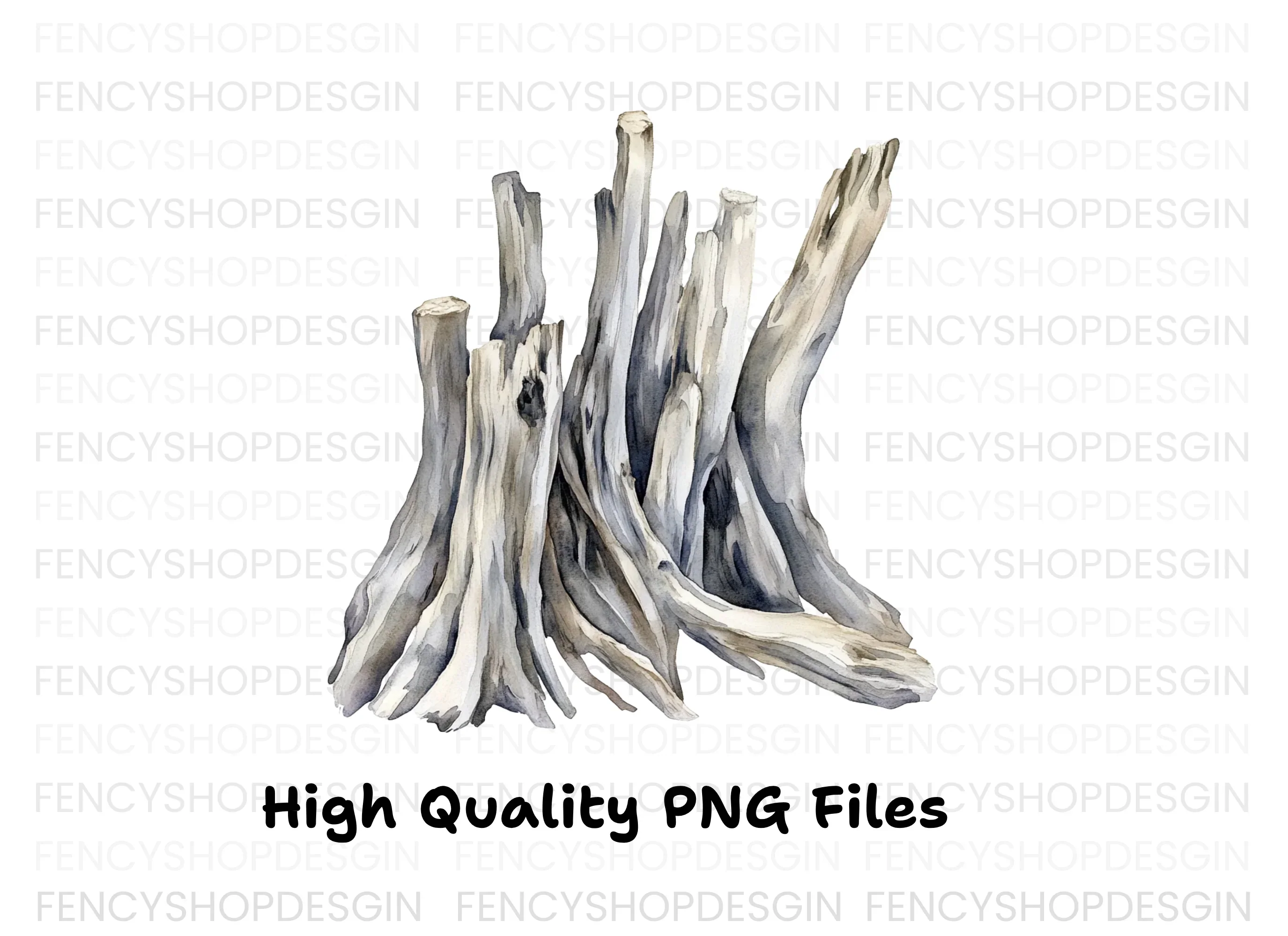 Driftwood Stack Clipart Bundle - Image 3