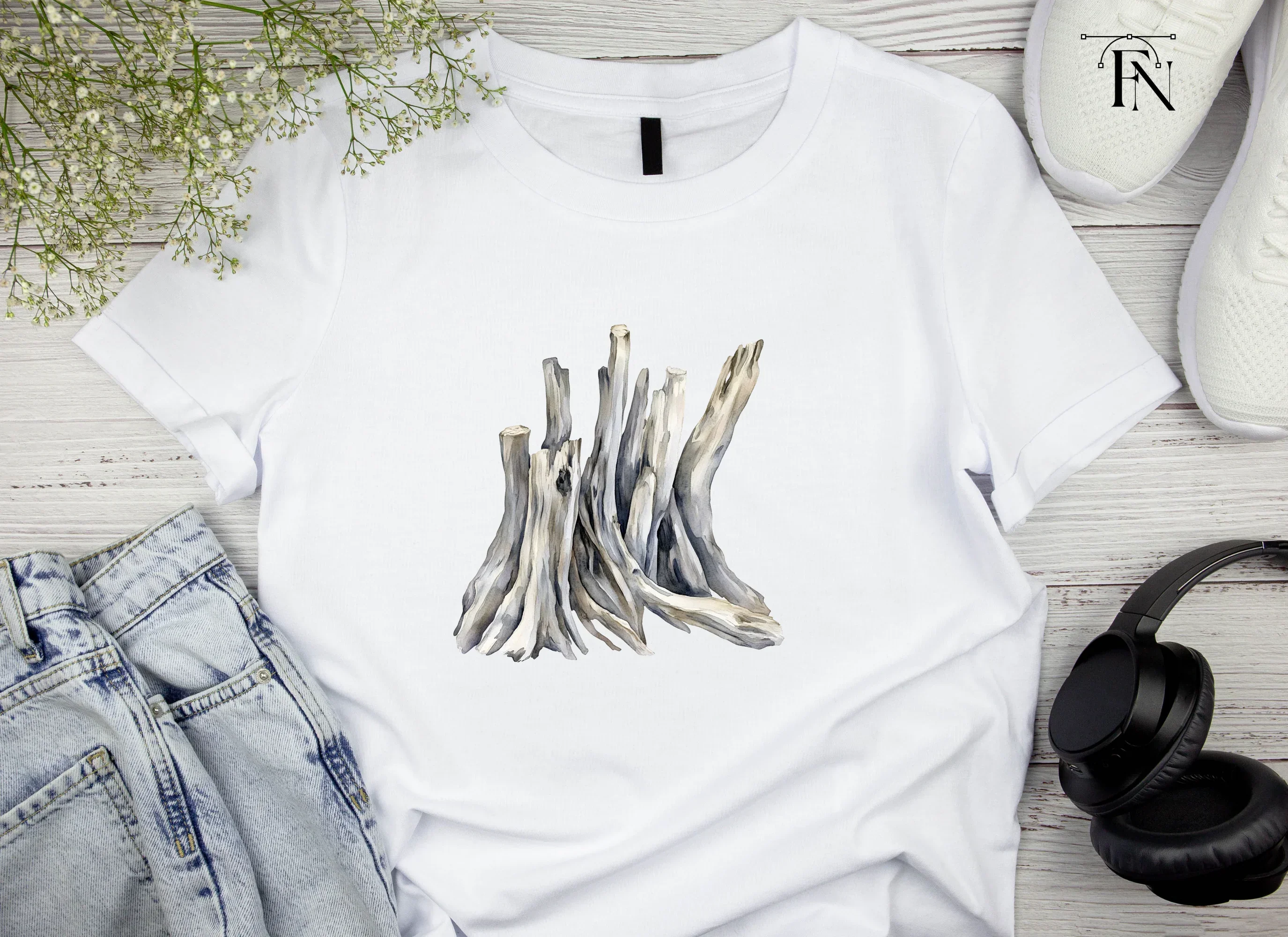 Driftwood Stack Clipart Bundle - Image 4