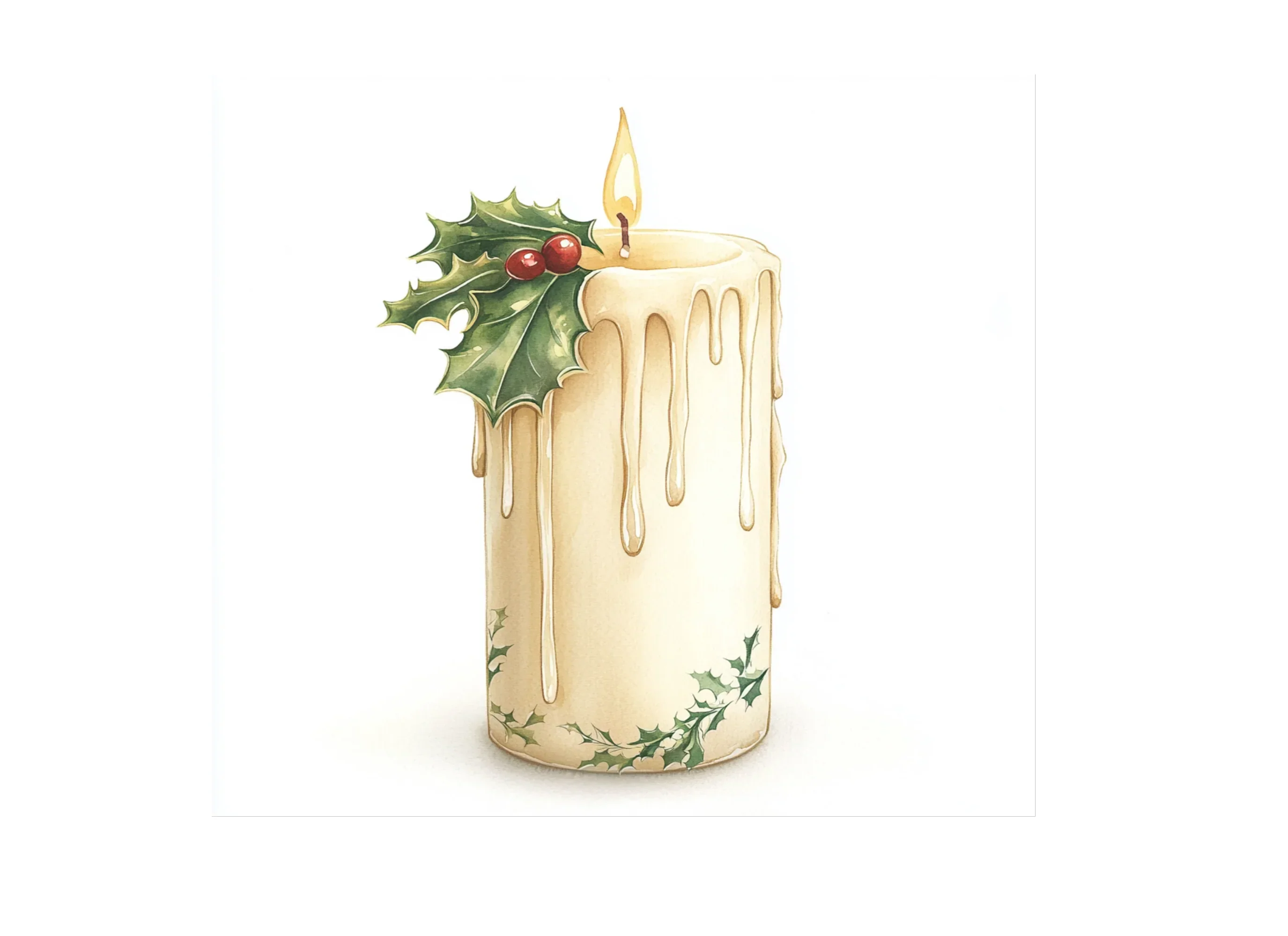 Dripping Wax Christmas Candles Clipart Bundle - Image 3