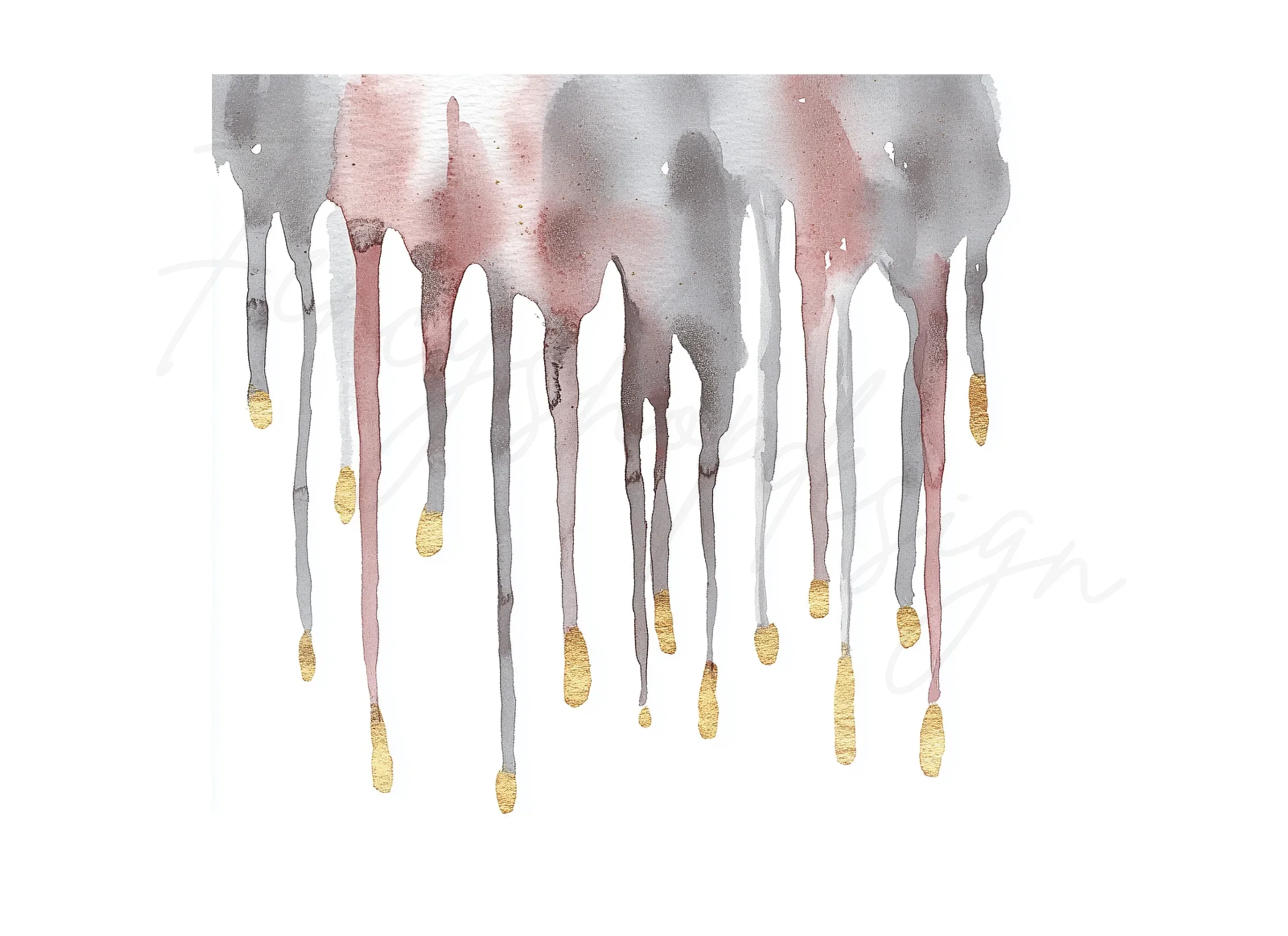 Drips with Gold Accents Clipart Bundle - Image 2