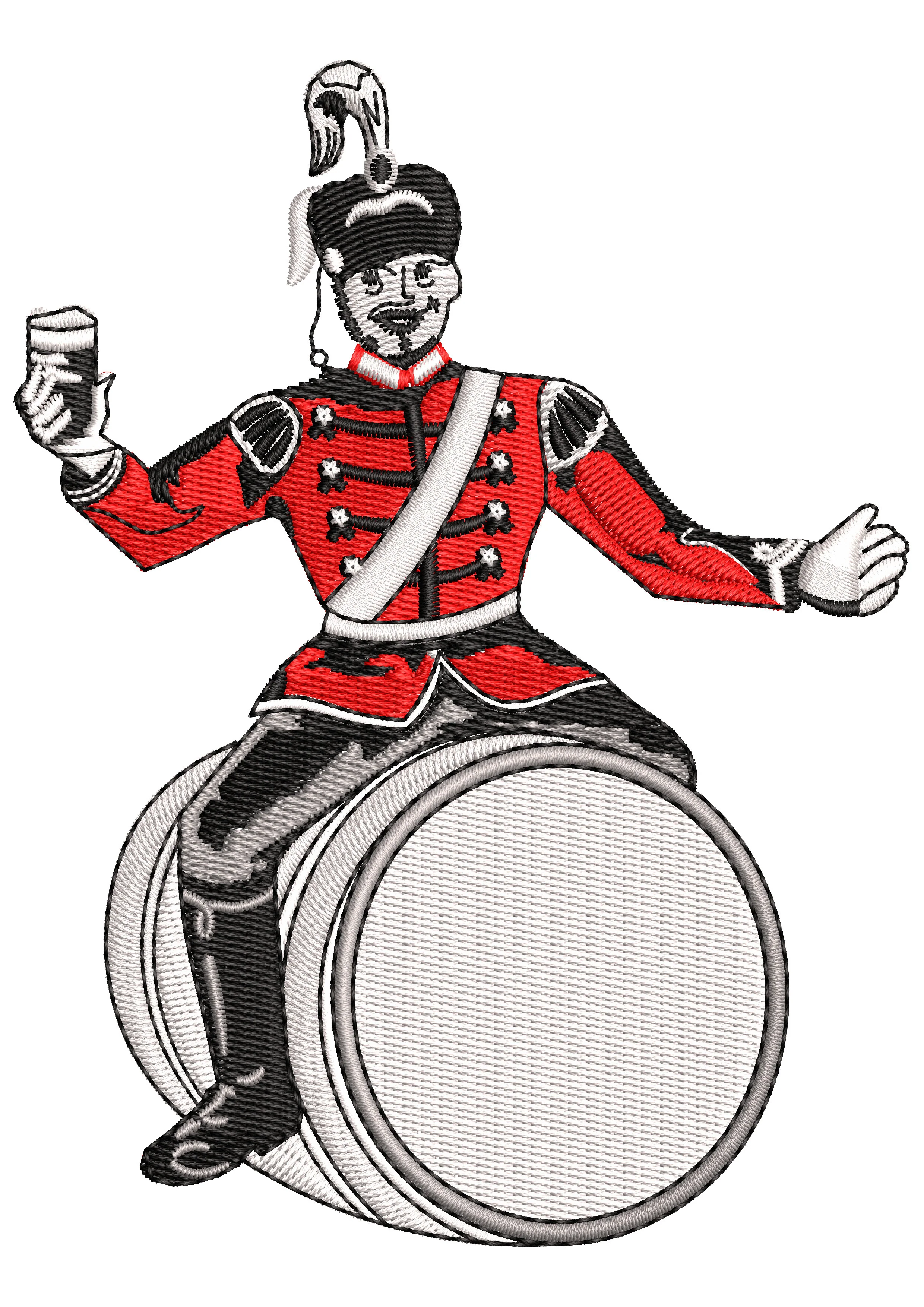 Drum Master Embroidery Design