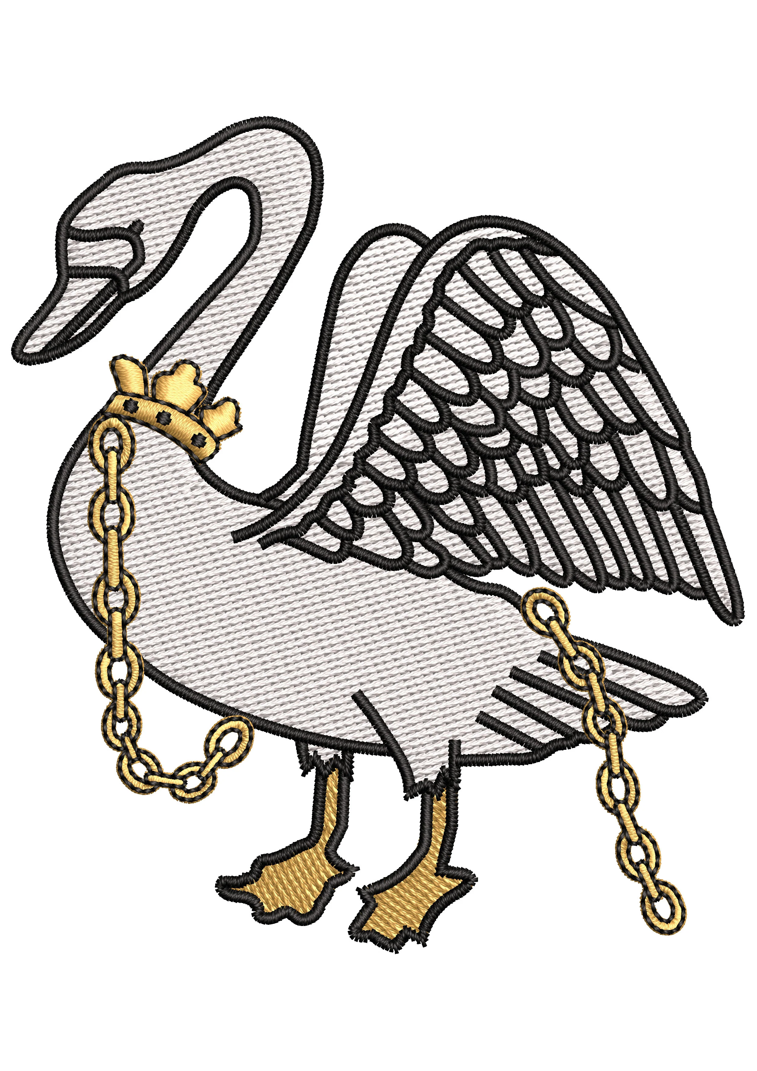 Duck King Embroidery Design