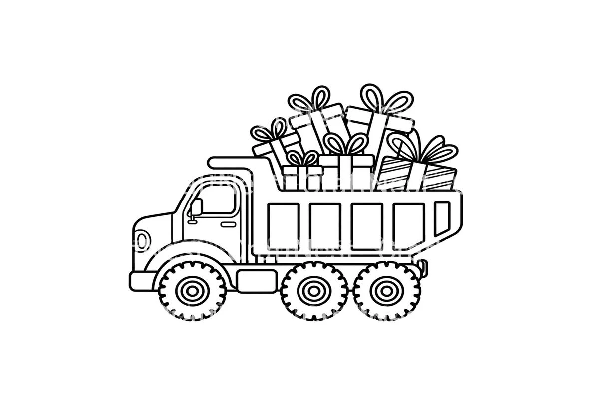 Dump Truck Christmas Gifts Coloring Books - Image 4