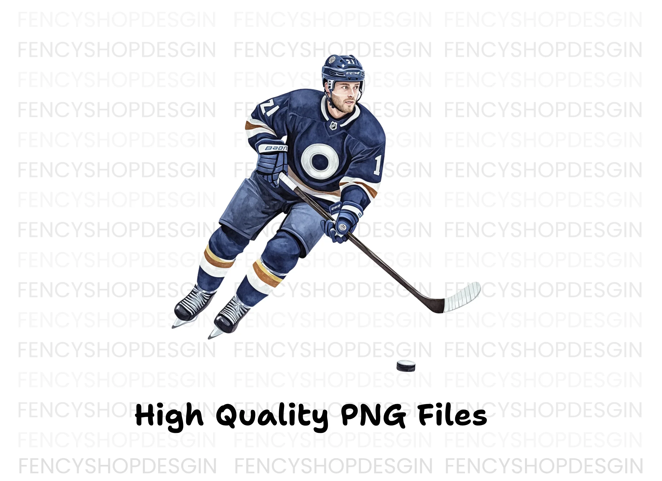 Dynamic Blue Hockey Players Clipart Bundle - Image 2