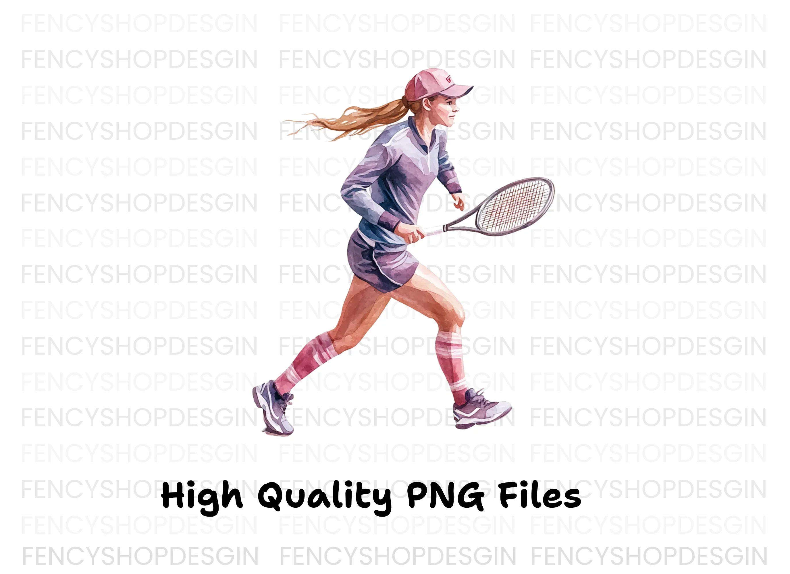 Dynamic Female Tennis Player Clipart Bundle - Image 2