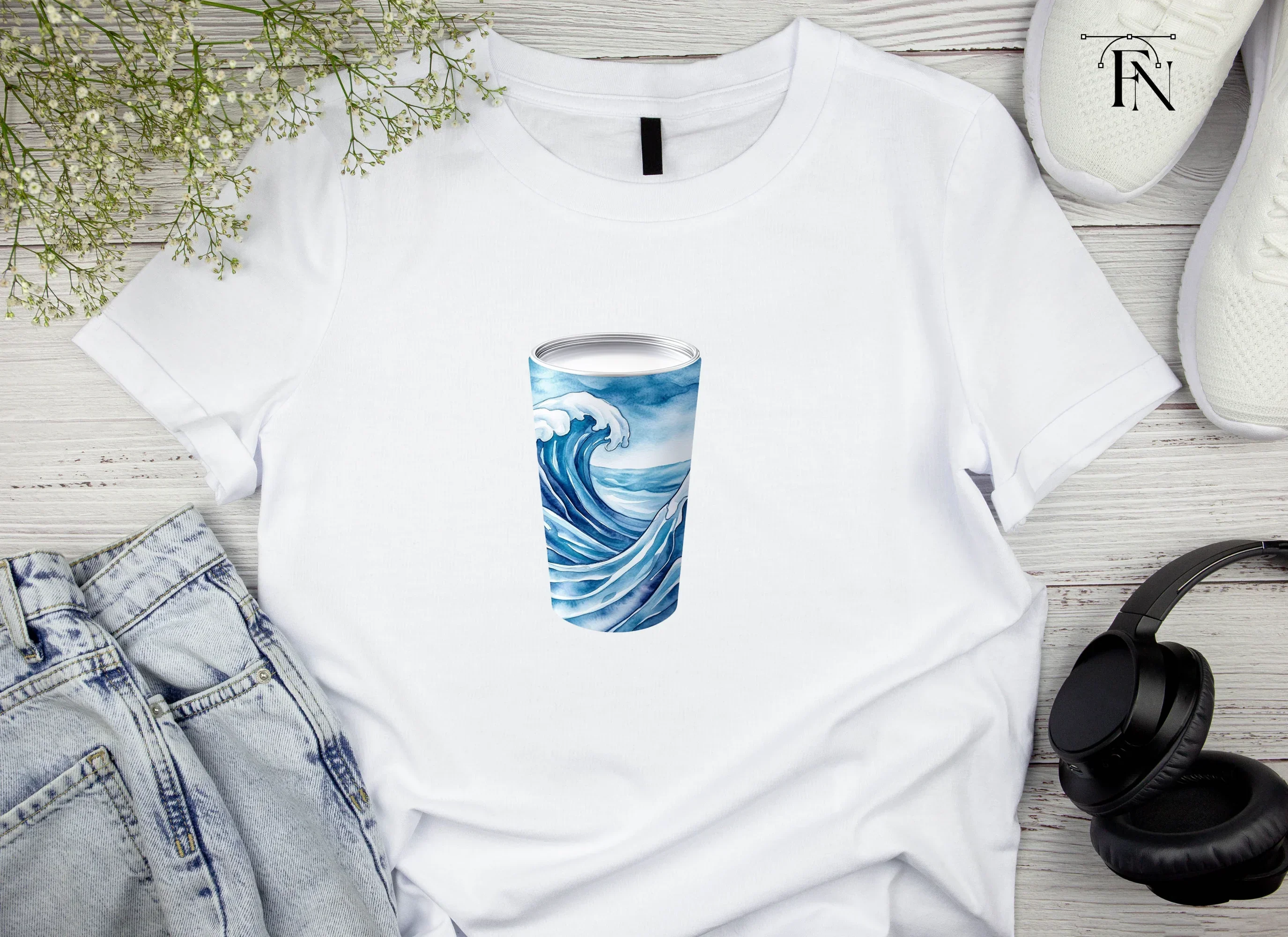 Dynamic Ocean Wave Tumbler Clipart Bundle - Image 4