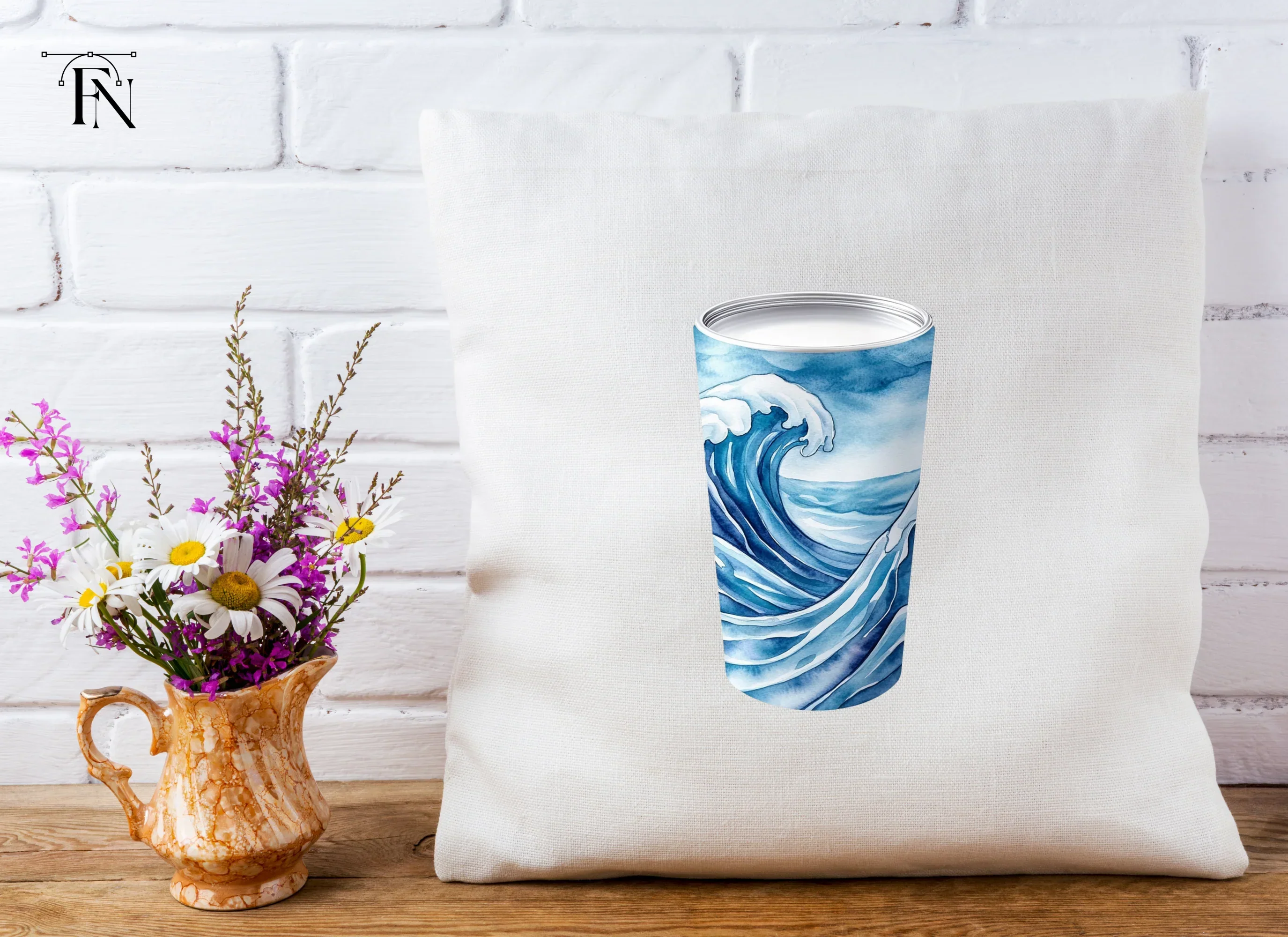 Dynamic Ocean Wave Tumbler Clipart Bundle - Image 5