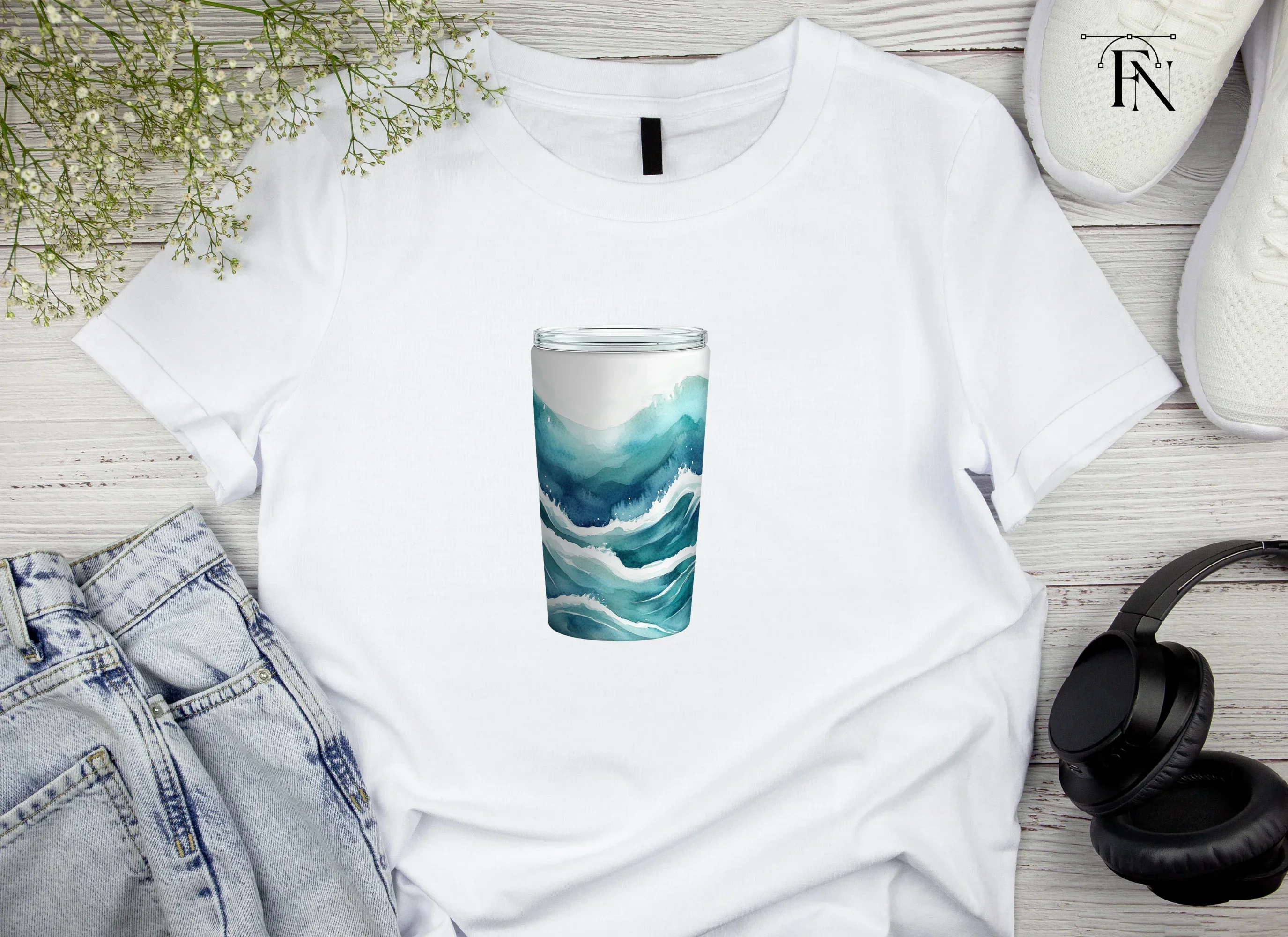 Dynamic Ocean Waves Tumbler Designs Clipart Bundle - Image 4