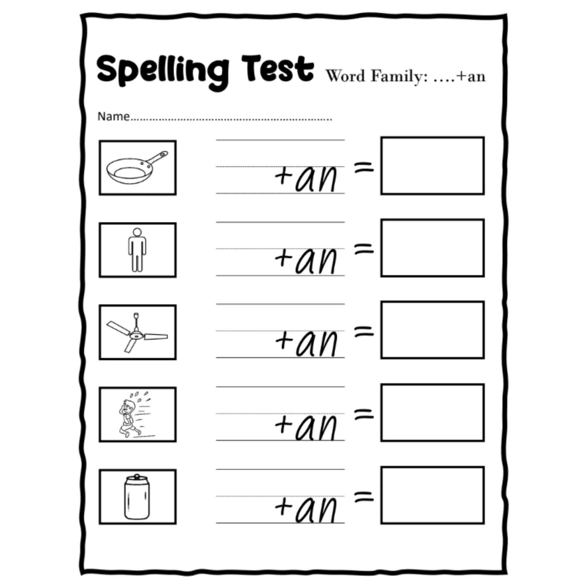 Early Writers Word Family Spelling Test Papers - Image 5
