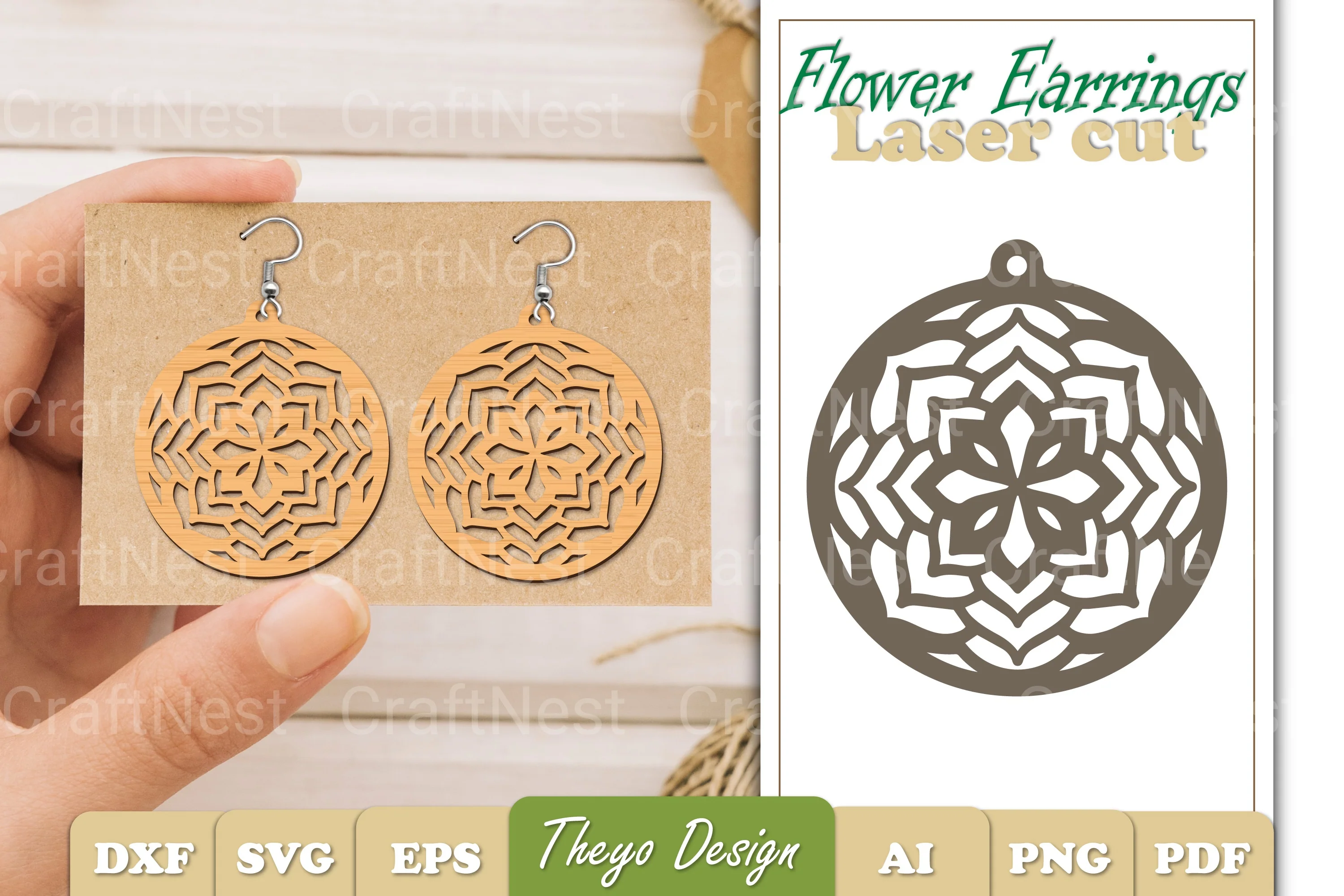 Earrings Flower SVG Bundle