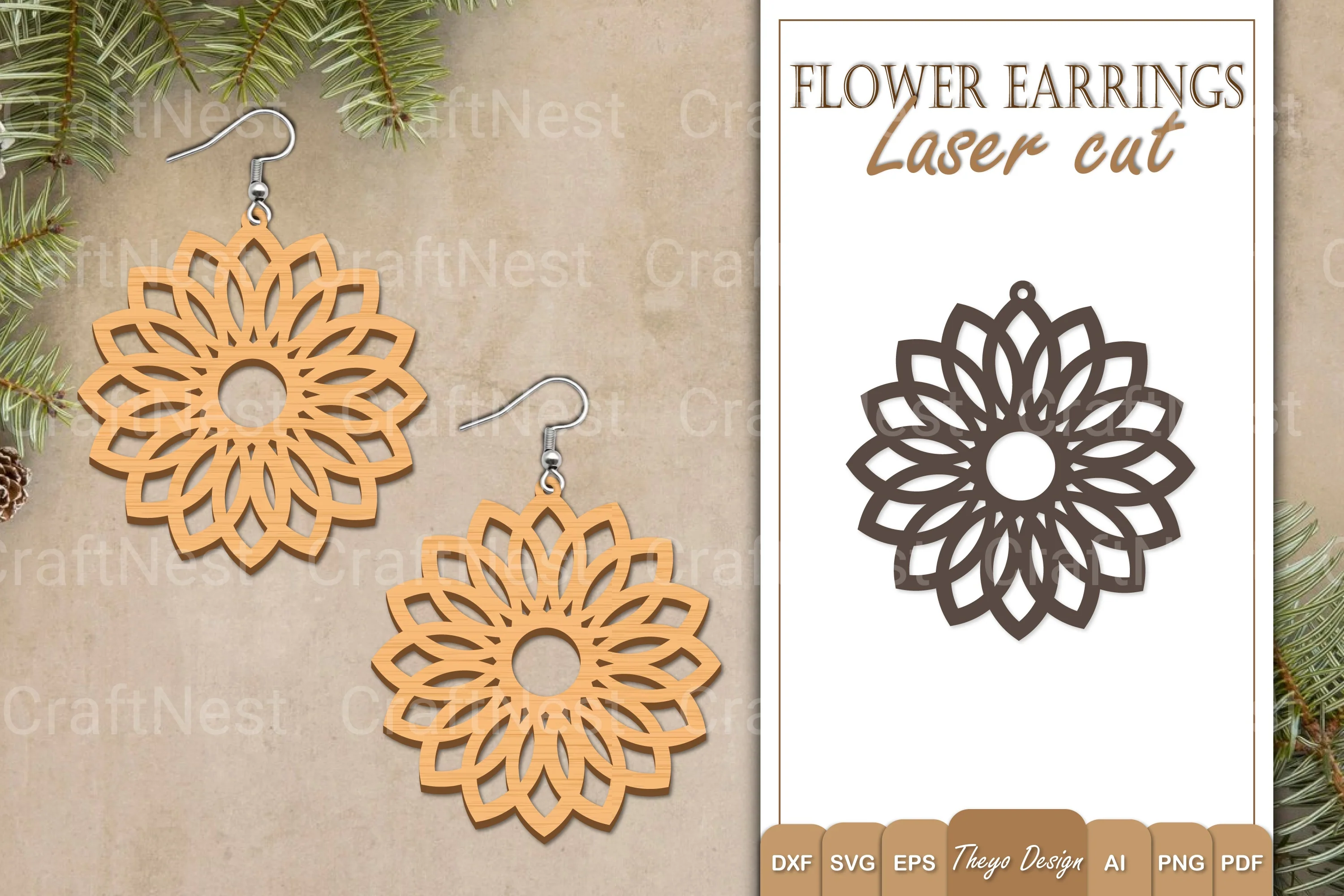 Earrings Flower SVG Bundle