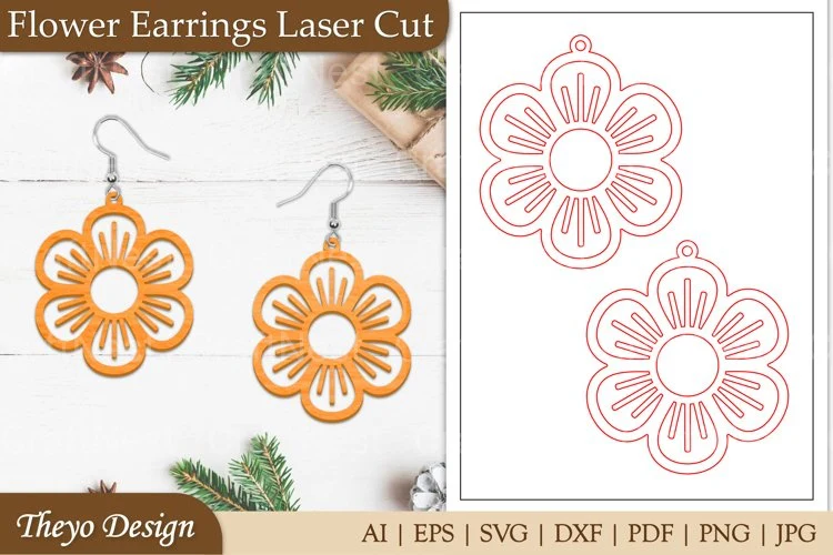 Earrings Lasercut Flower SVG Bundle