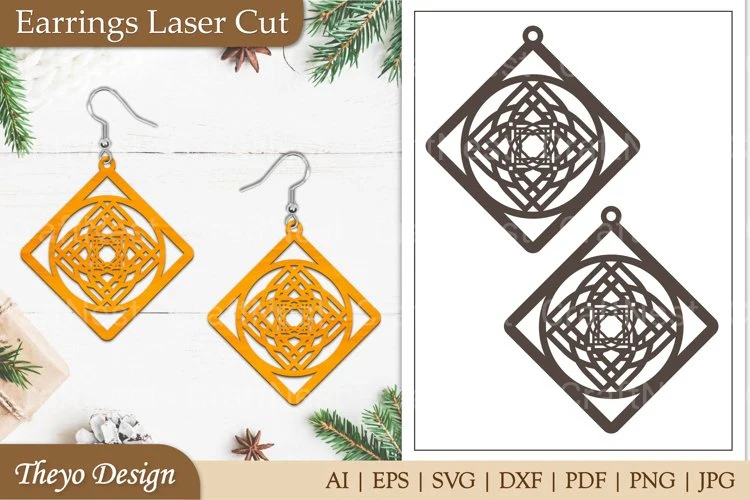 Earrings Lasercut Mandala SVG Bundle