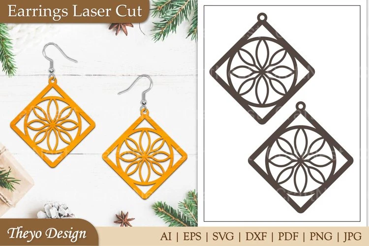 Earrings Lasercut Mandala SVG Bundle