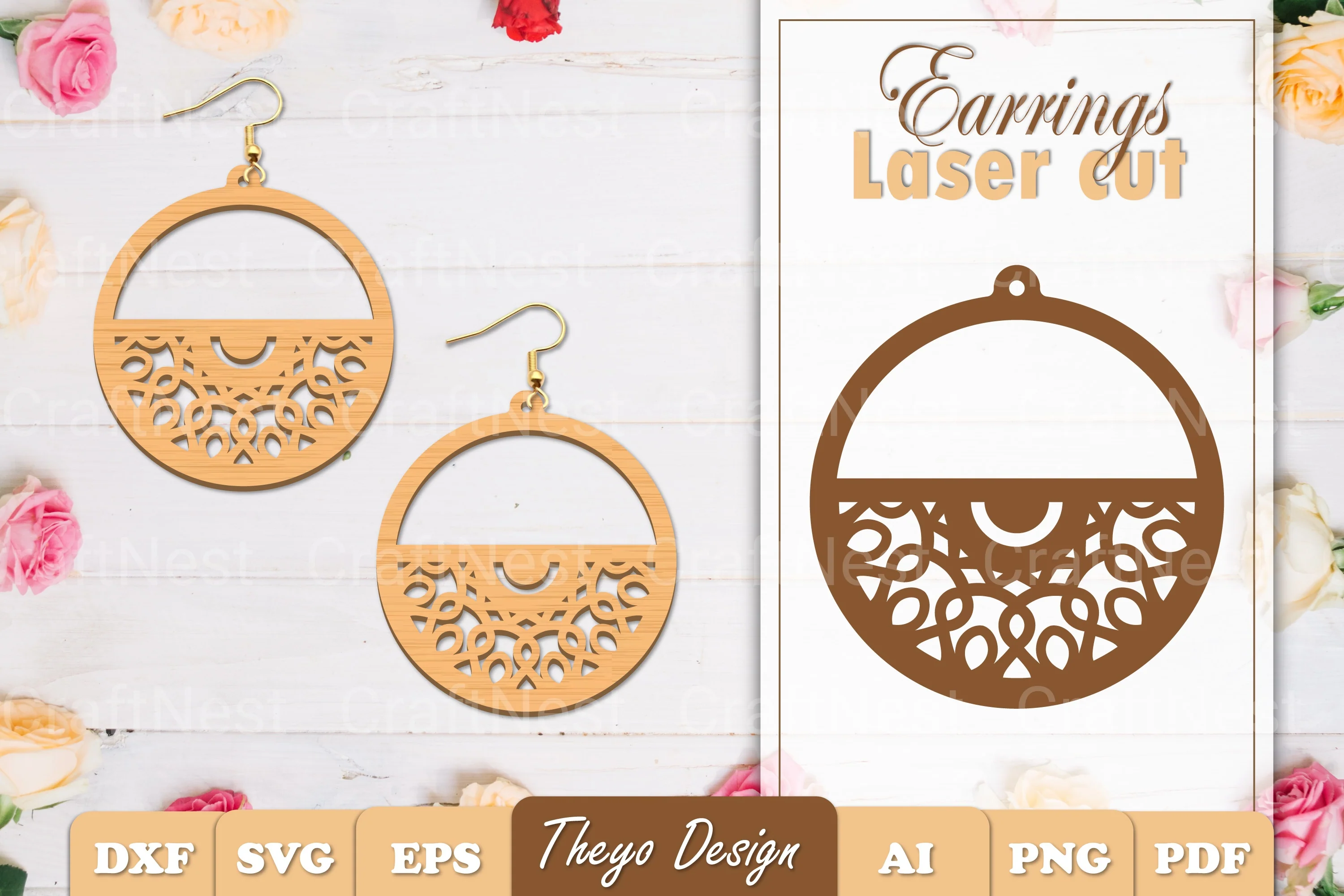 Earrings Mandala SVG Bundle SVG