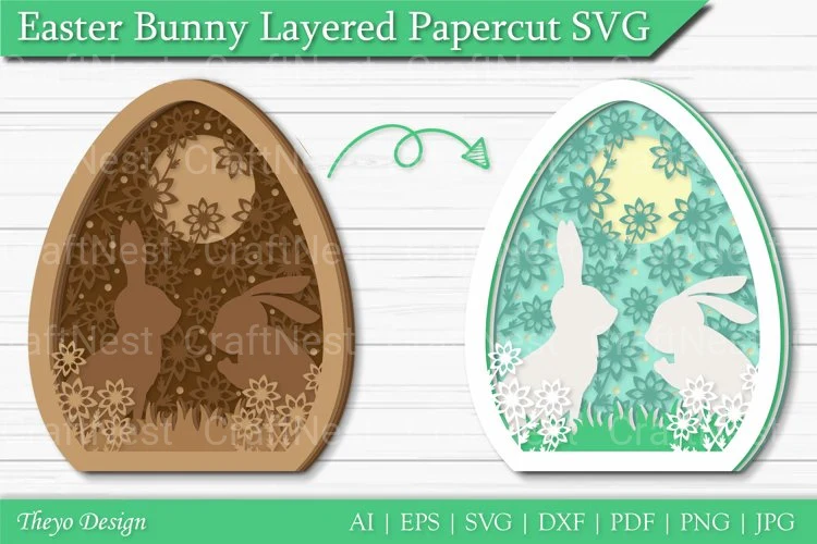 Easter Bunny Layered Papercut SVG Bundle - Image 2